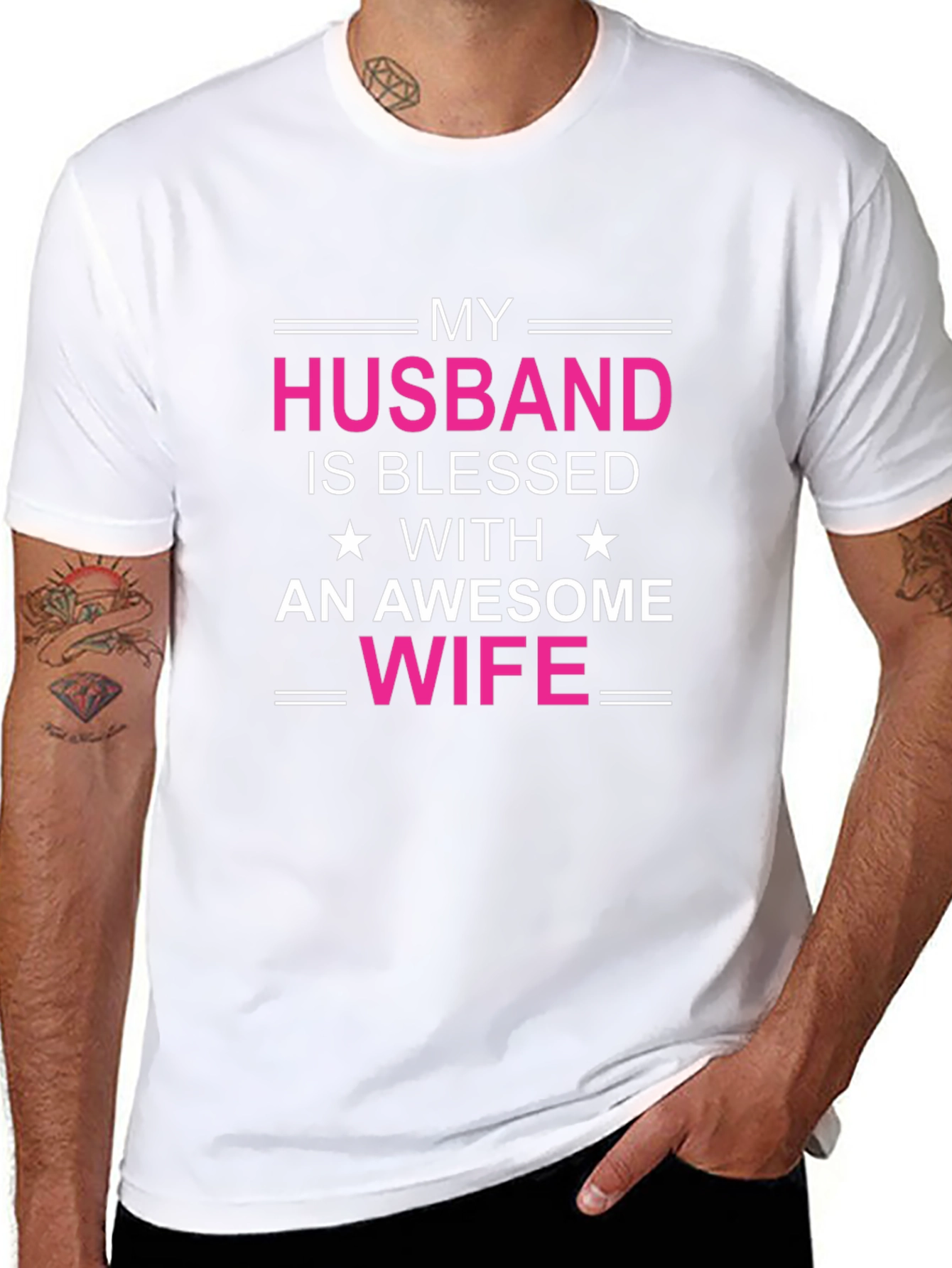 Husband Blessed with Awesome Wife Graphic T-Shirt