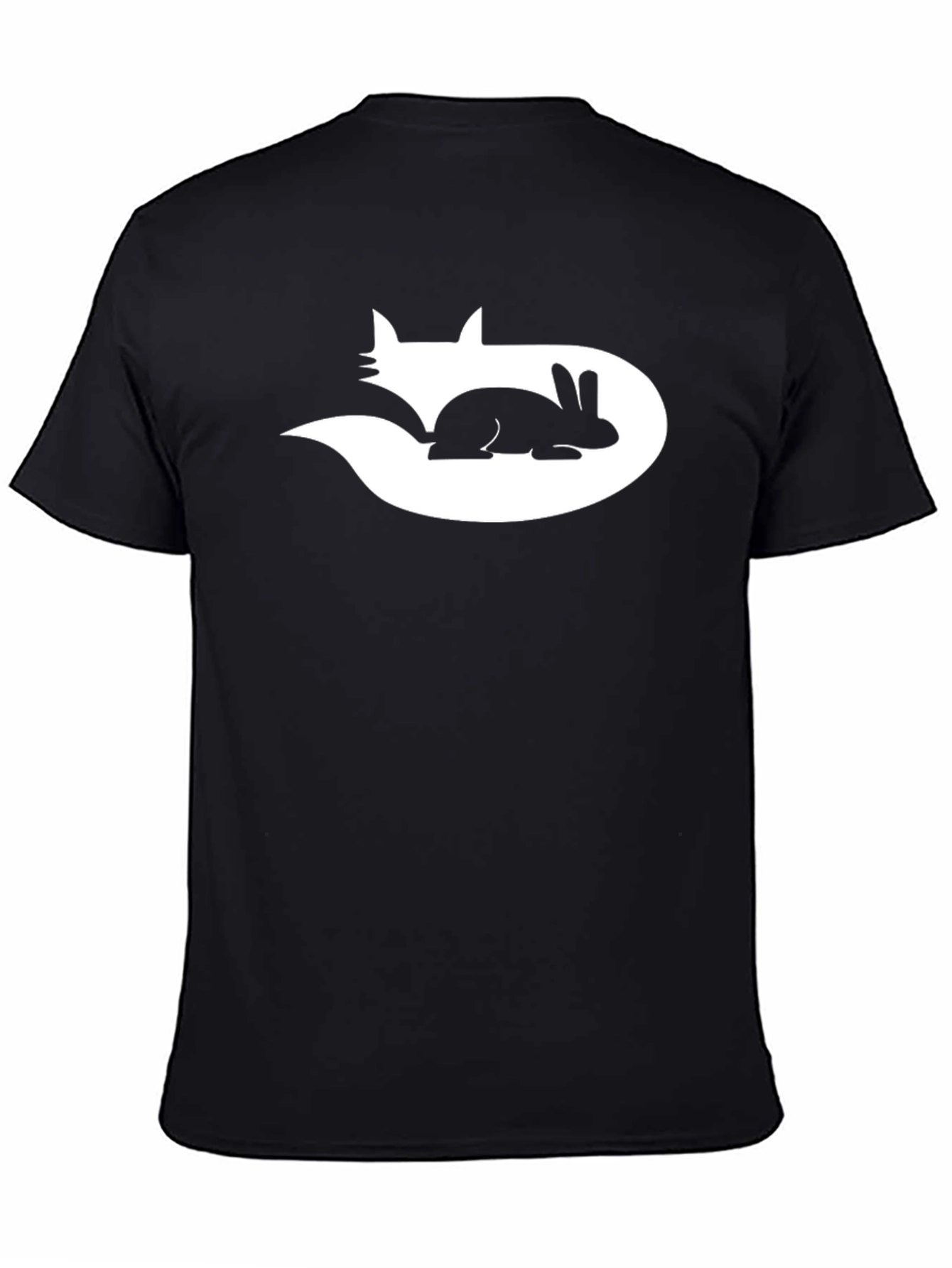 Yin Yang Fox and Rabbit Graphic T-Shirt