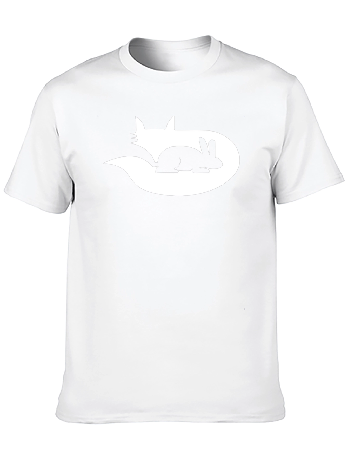 Yin Yang Fox and Rabbit Graphic T-Shirt