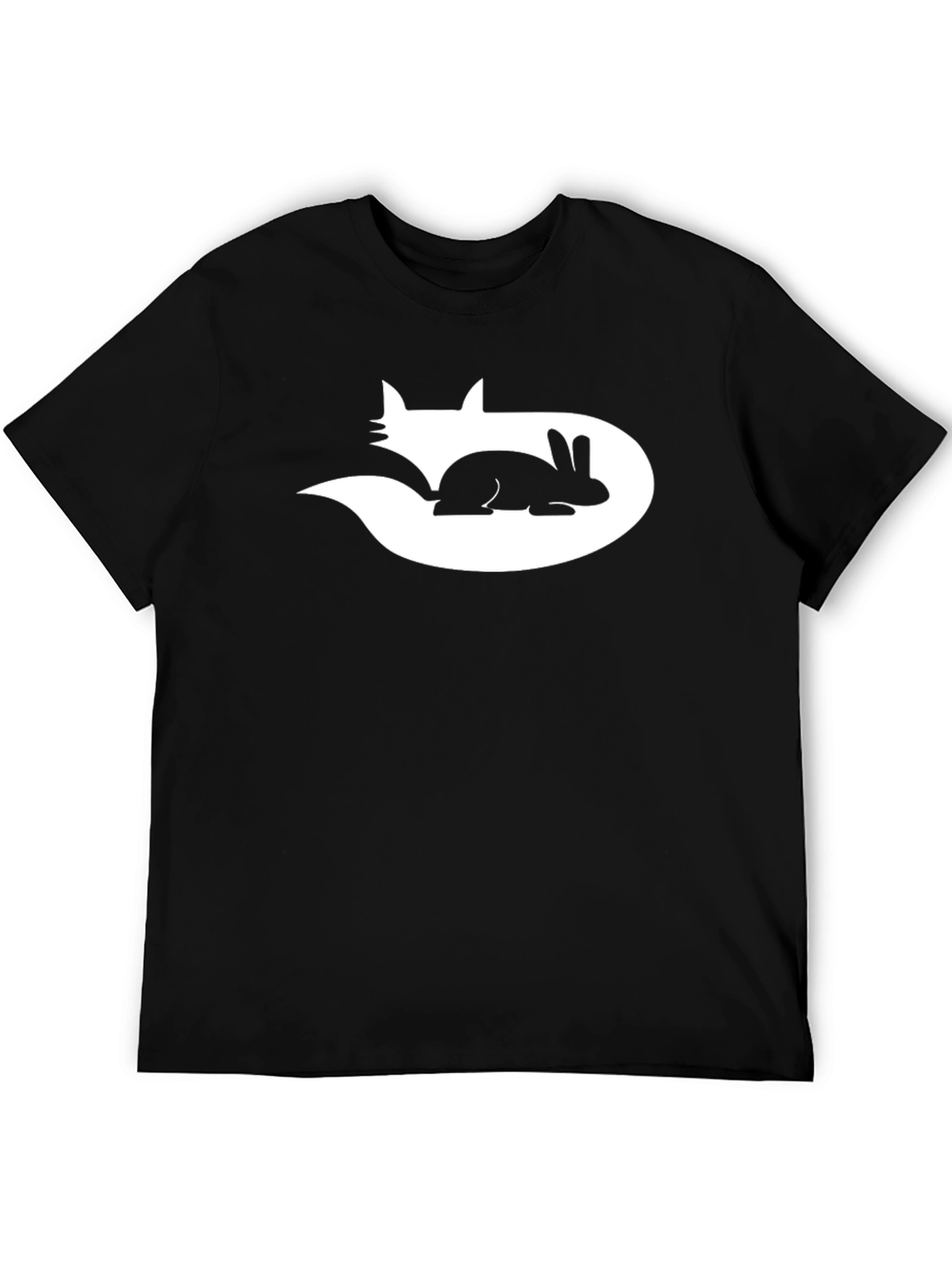 Yin Yang Fox and Rabbit Graphic T-Shirt