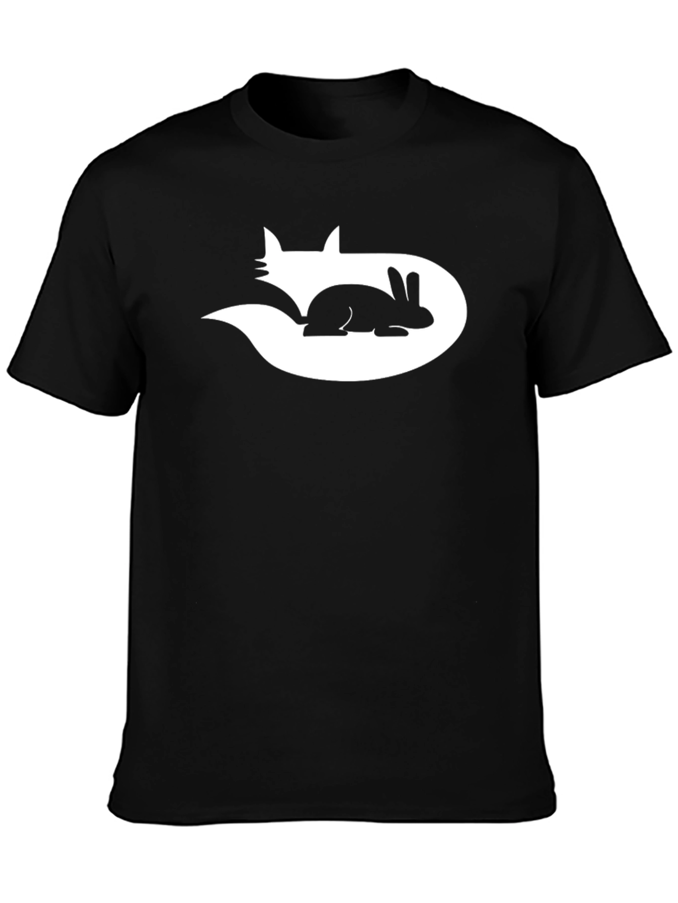 Yin Yang Fox and Rabbit Graphic T-Shirt