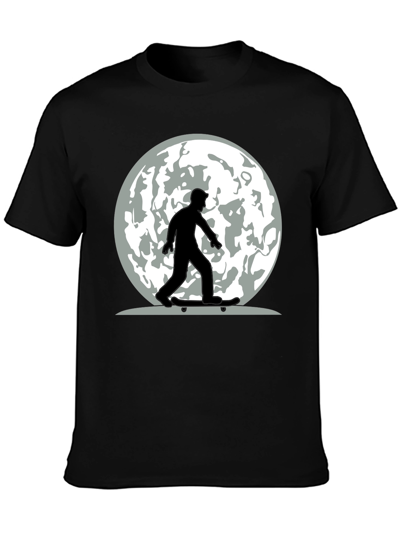 Skateboarder Moon Graphic Tee - Cool Casual Style