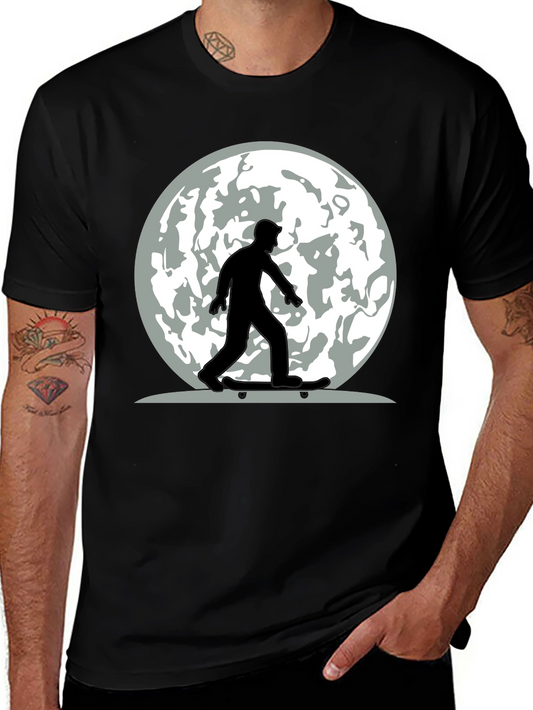 Skateboarder Moon Graphic Tee - Cool Casual Style