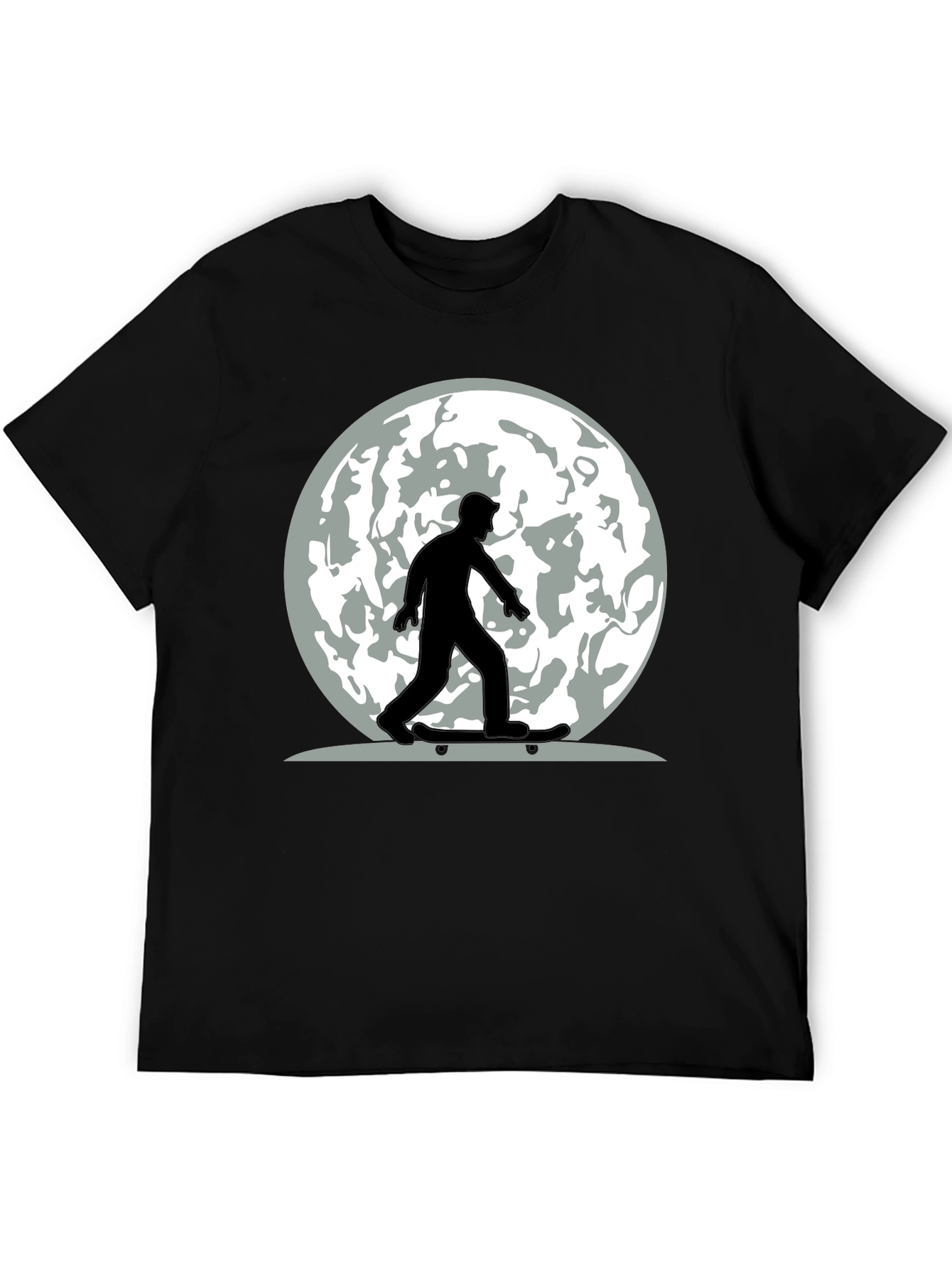 Skateboarder Moon Graphic Tee - Cool Casual Style