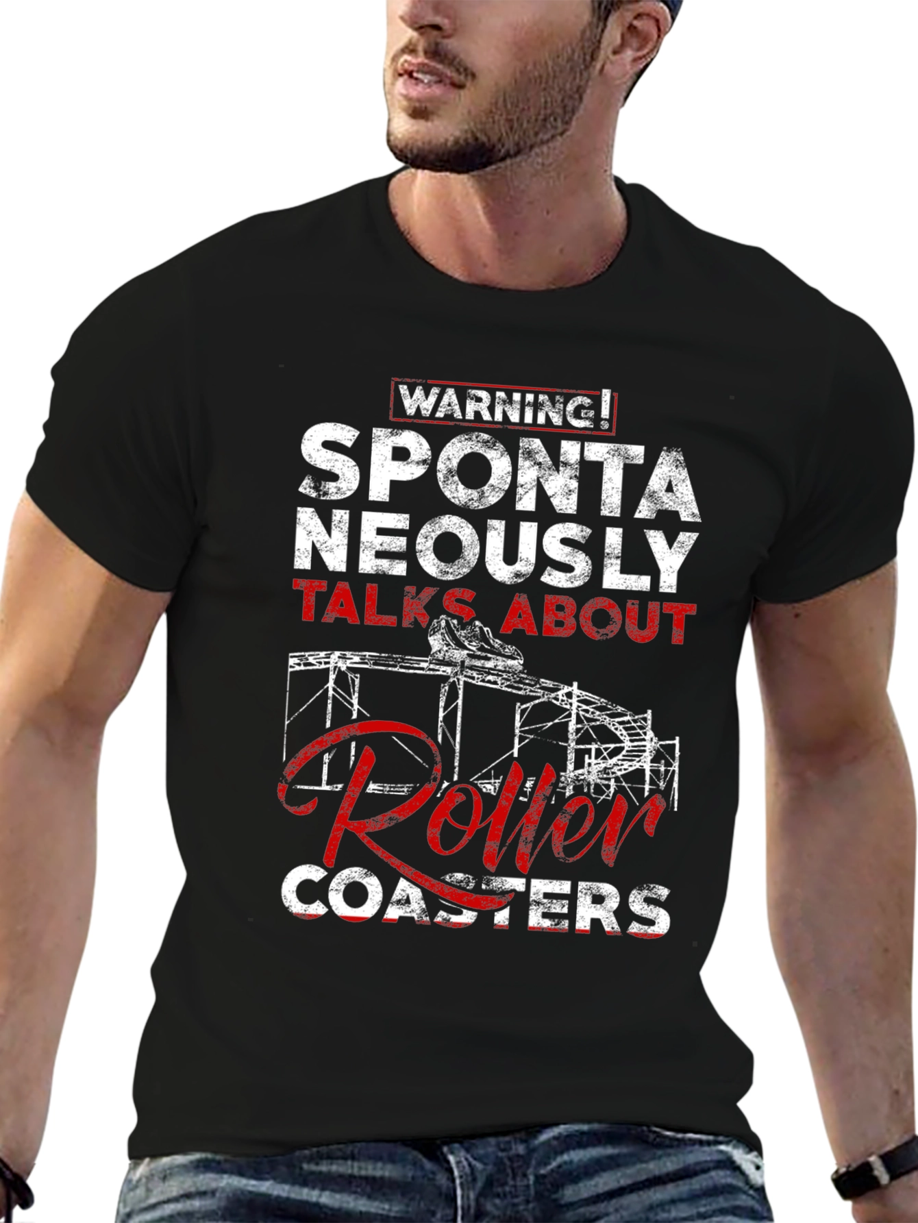 Warning: Spontaneously Talks About Roller Coasters T-Shirt