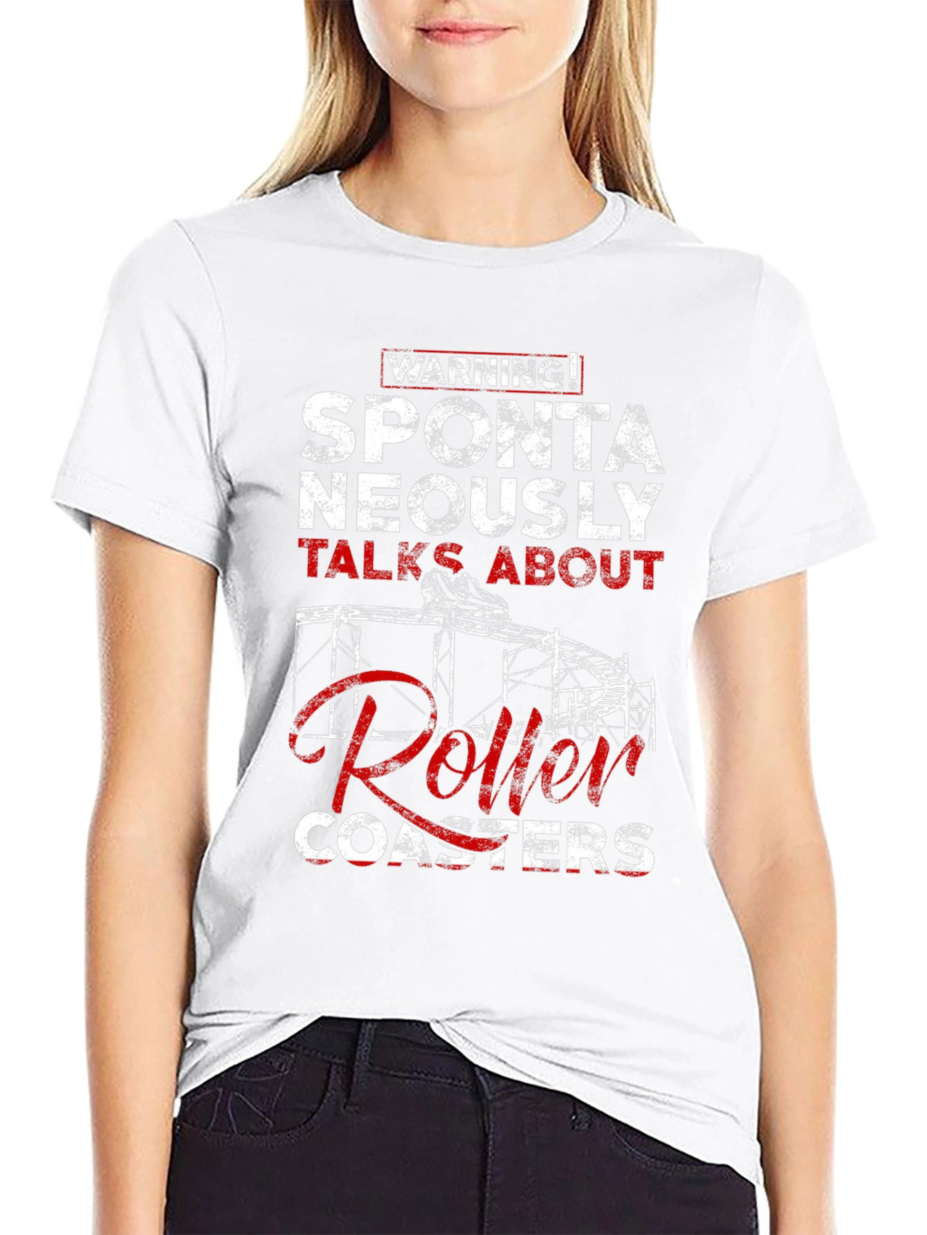 Warning: Spontaneously Talks About Roller Coasters T-Shirt