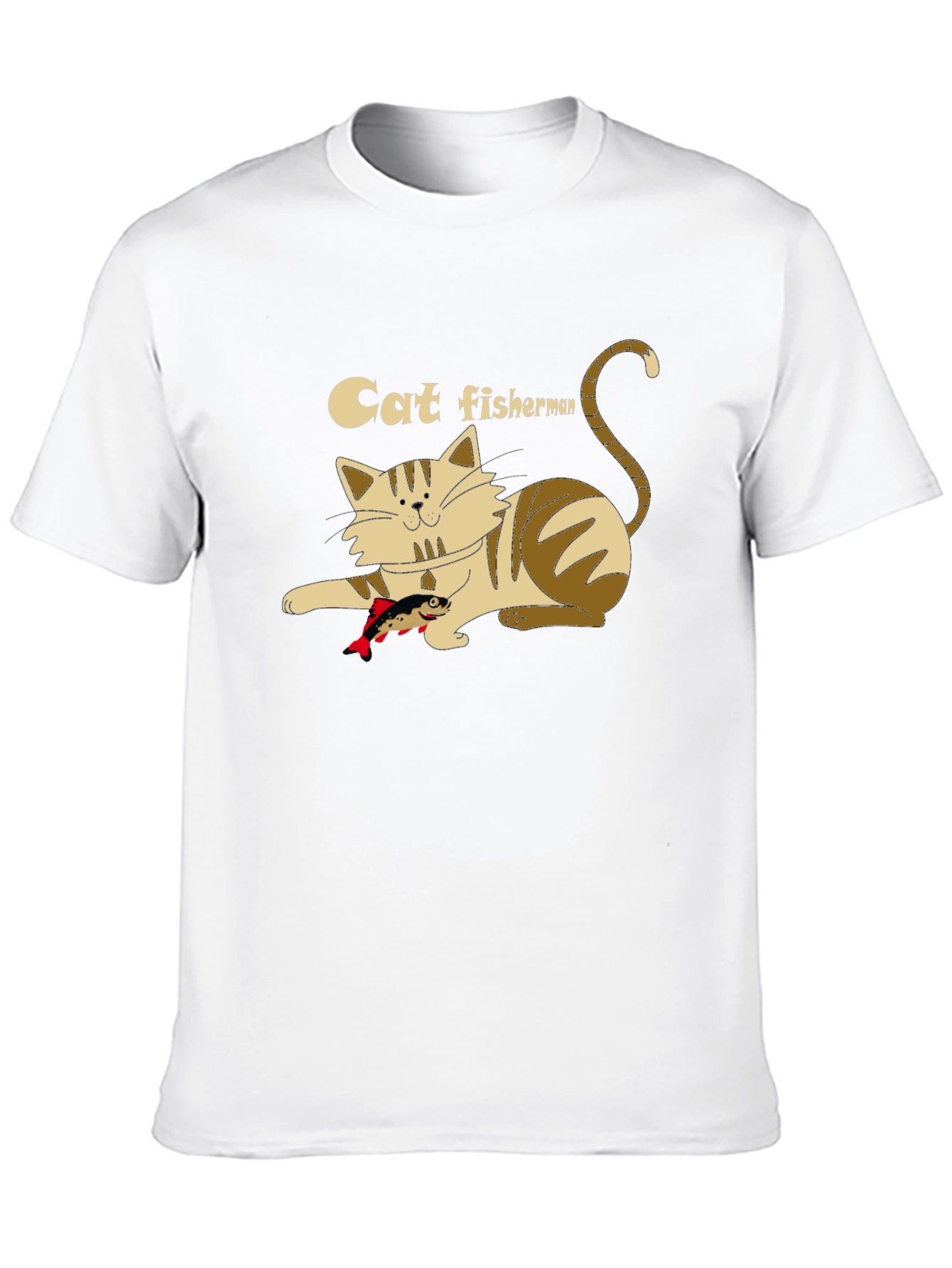 Cat Fisherman Graphic T-Shirt
