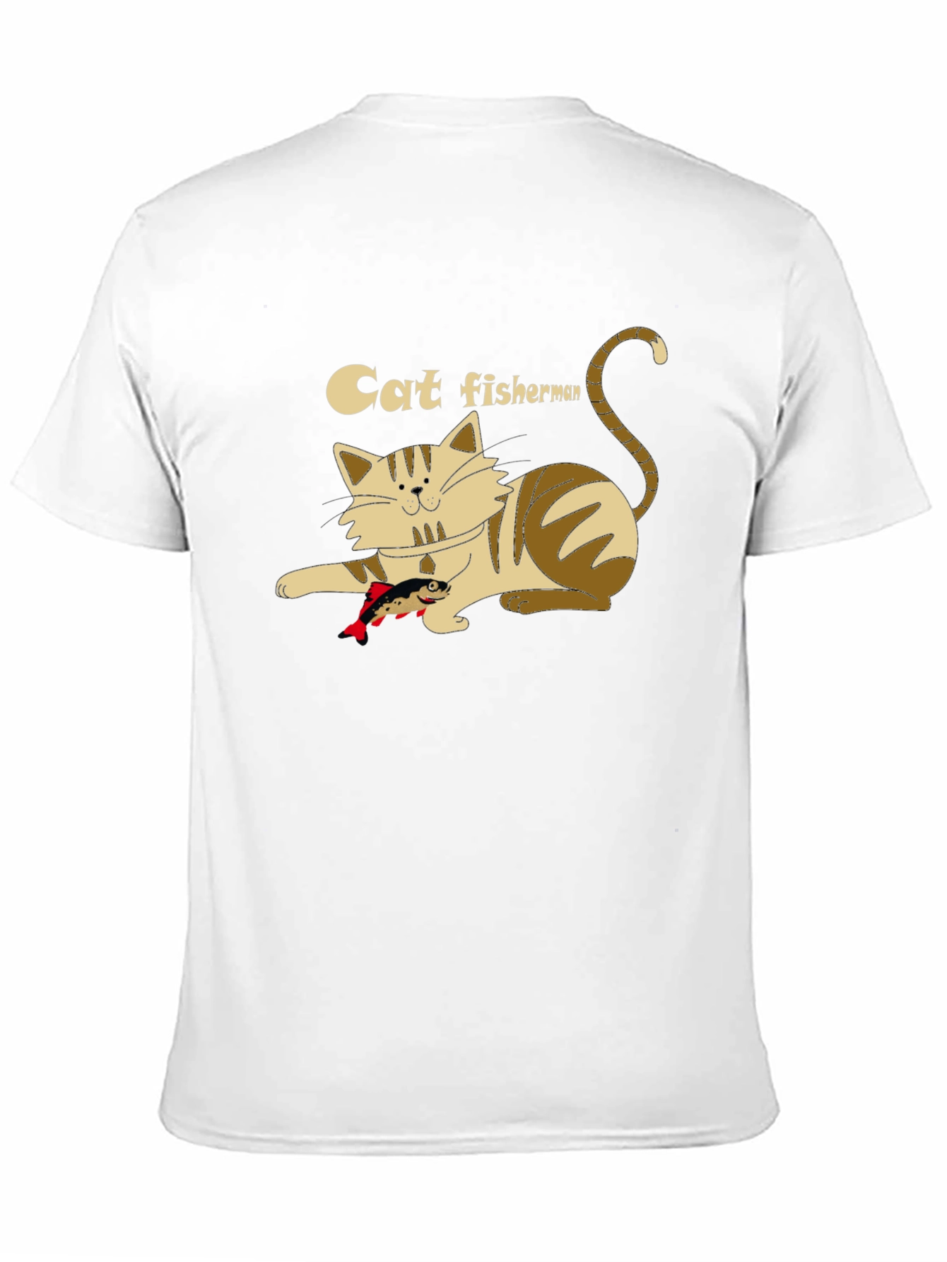 Cat Fisherman Graphic T-Shirt