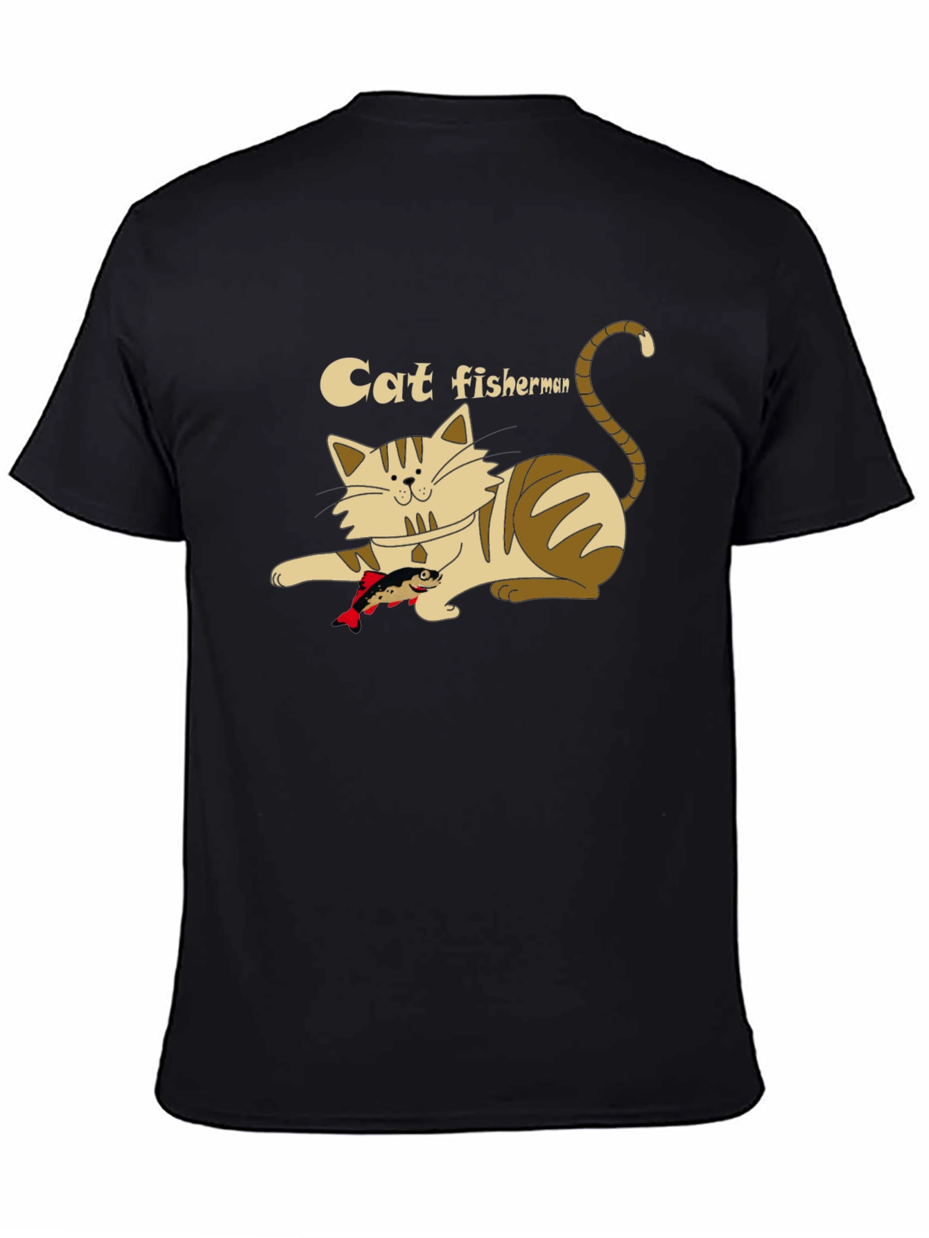 Cat Fisherman Graphic T-Shirt