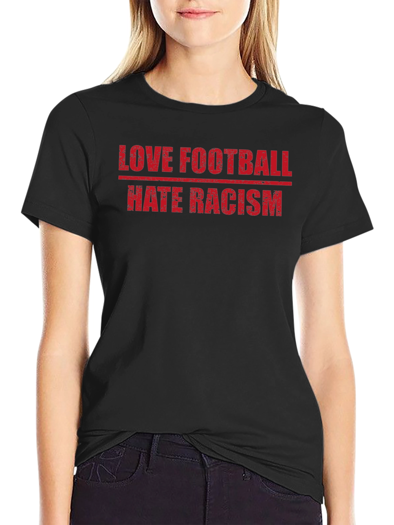 Love Football Hate Racism Graphic T-Shirt
