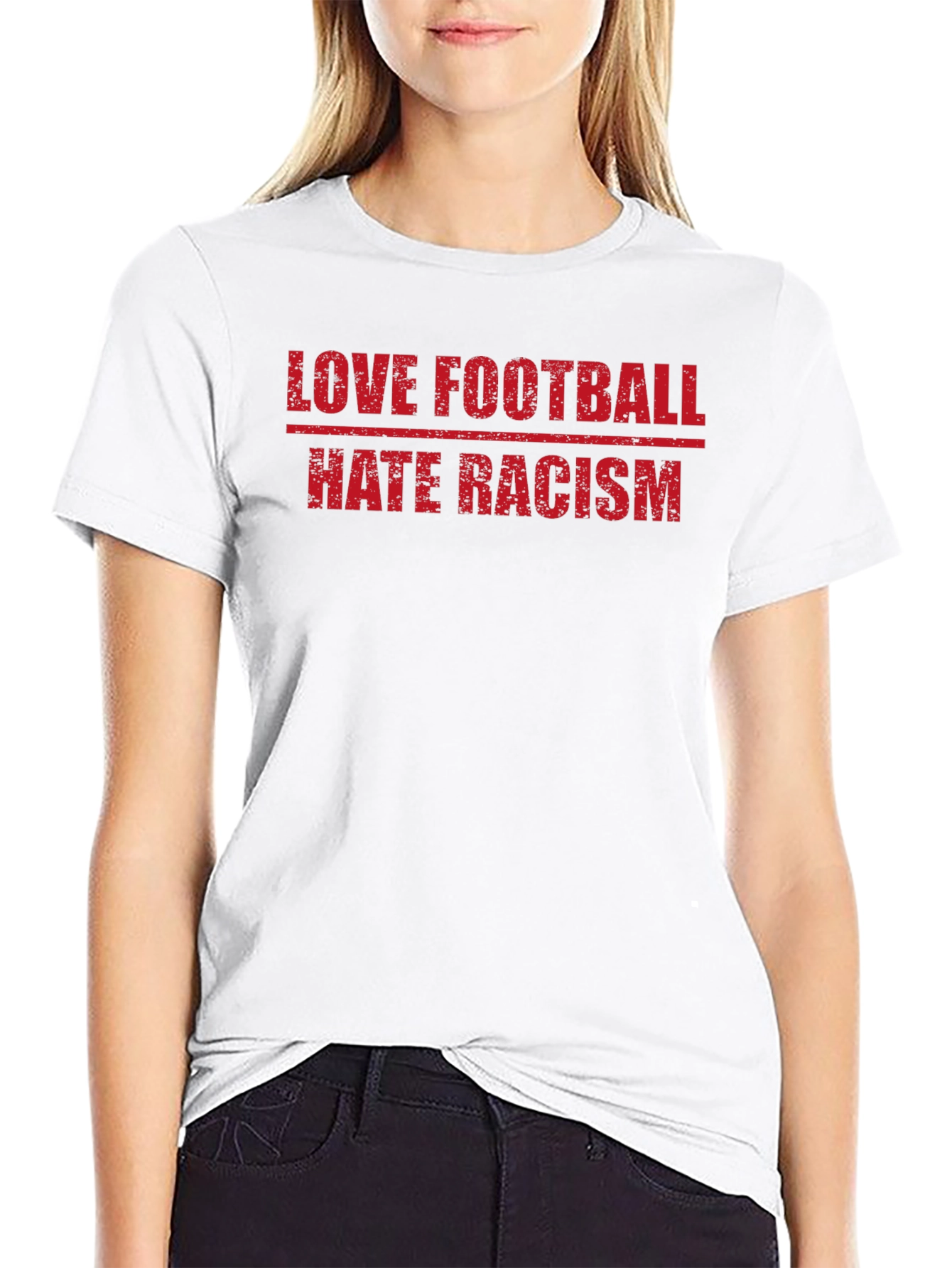 Love Football Hate Racism Graphic T-Shirt