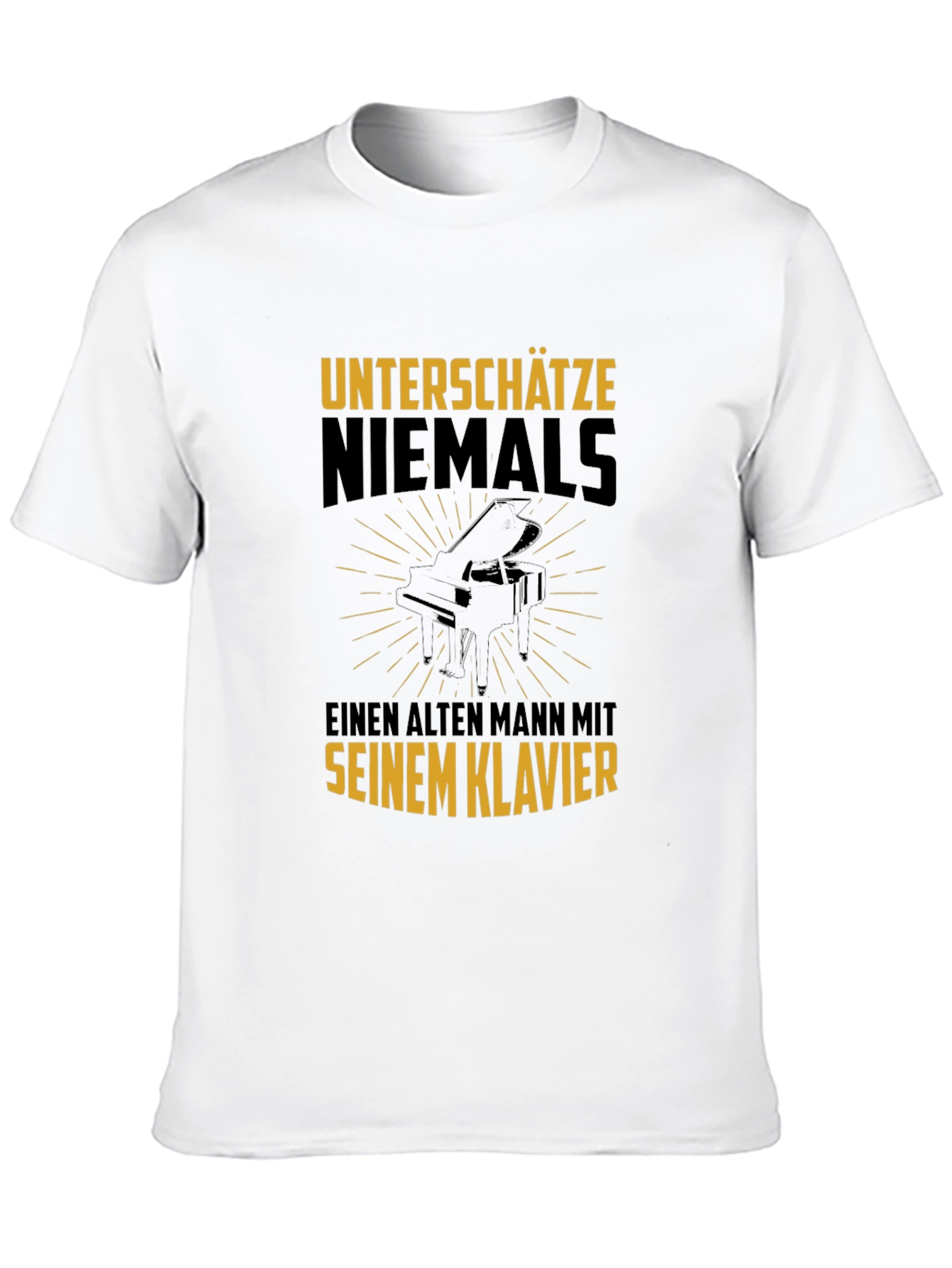 Never Underestimate Old Man Piano T-Shirt