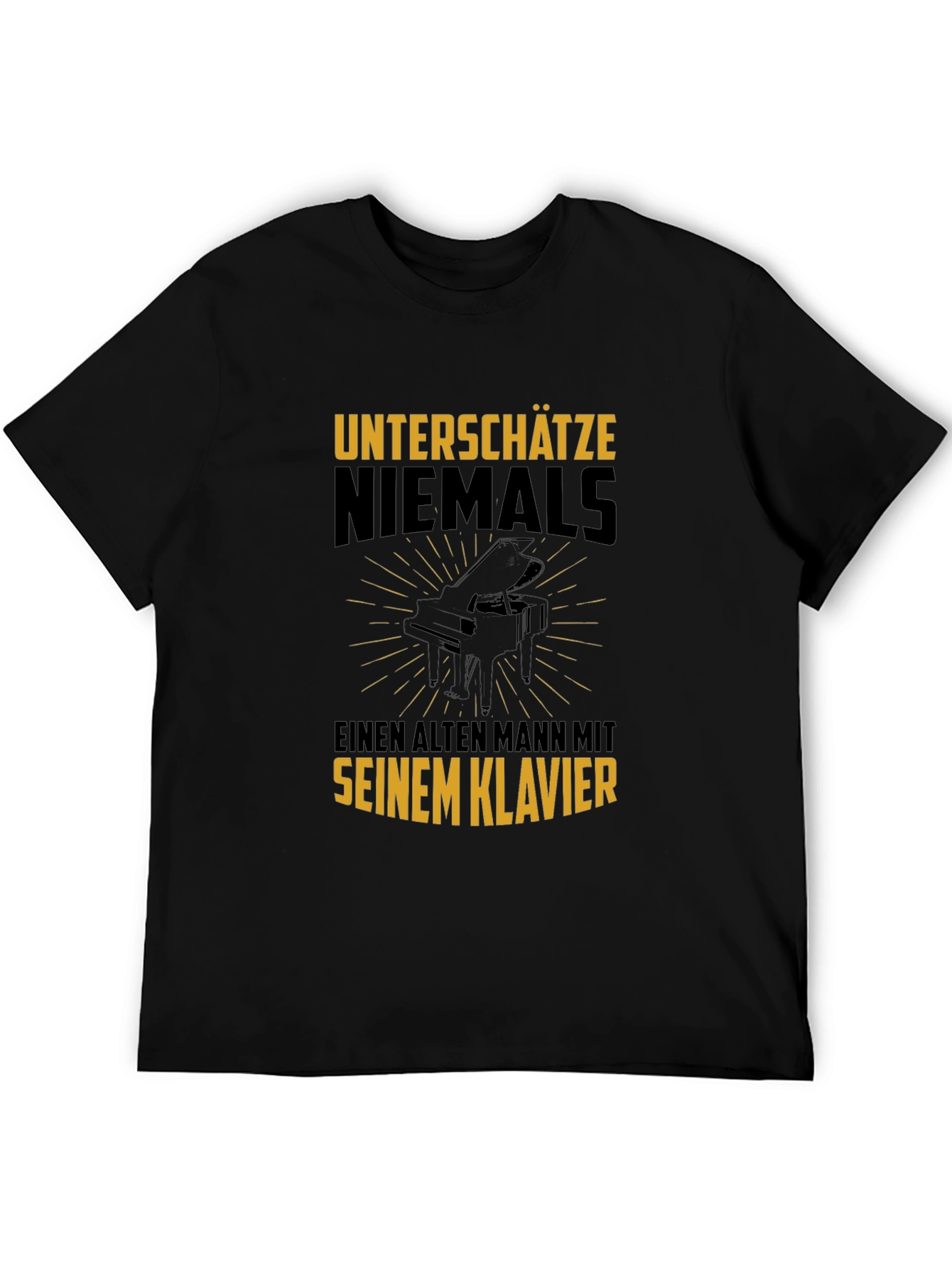 Never Underestimate Old Man Piano T-Shirt