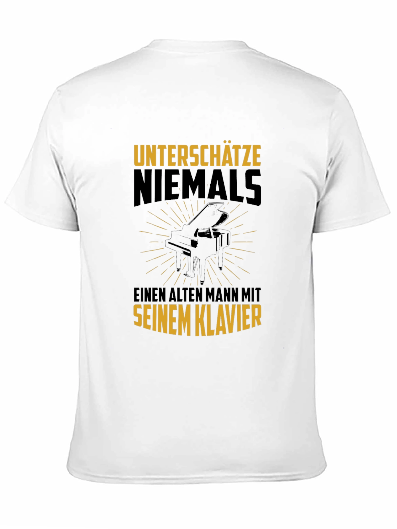 Never Underestimate Old Man Piano T-Shirt