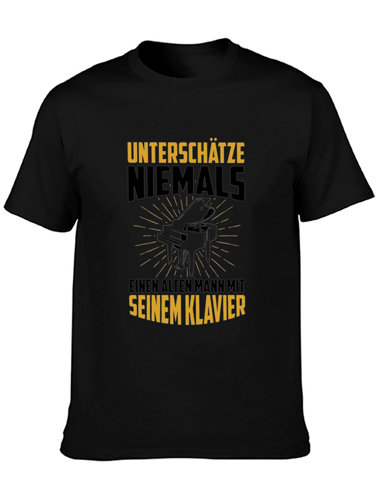Never Underestimate Old Man Piano T-Shirt