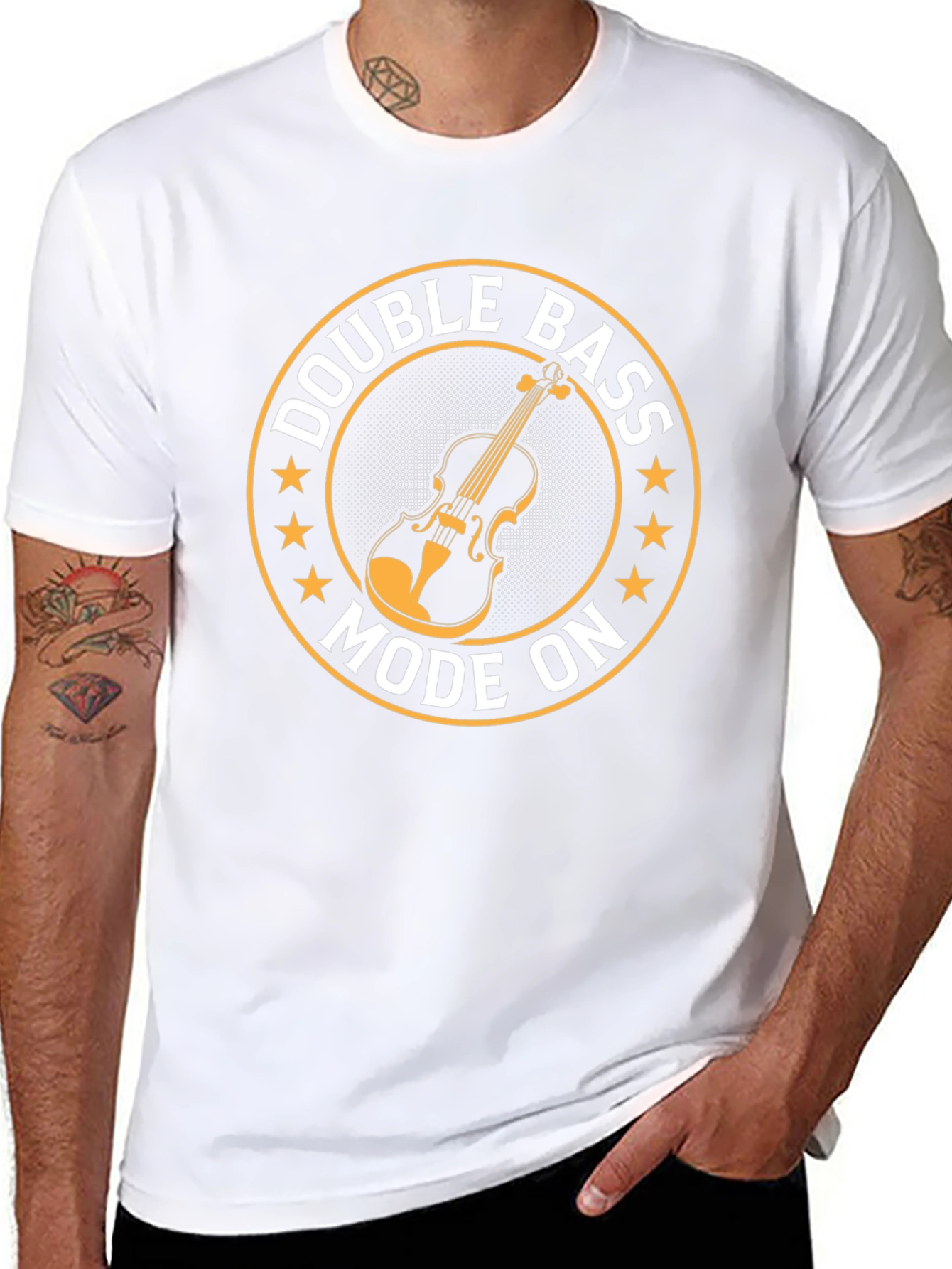 Double Bass Mode On Black T-Shirt