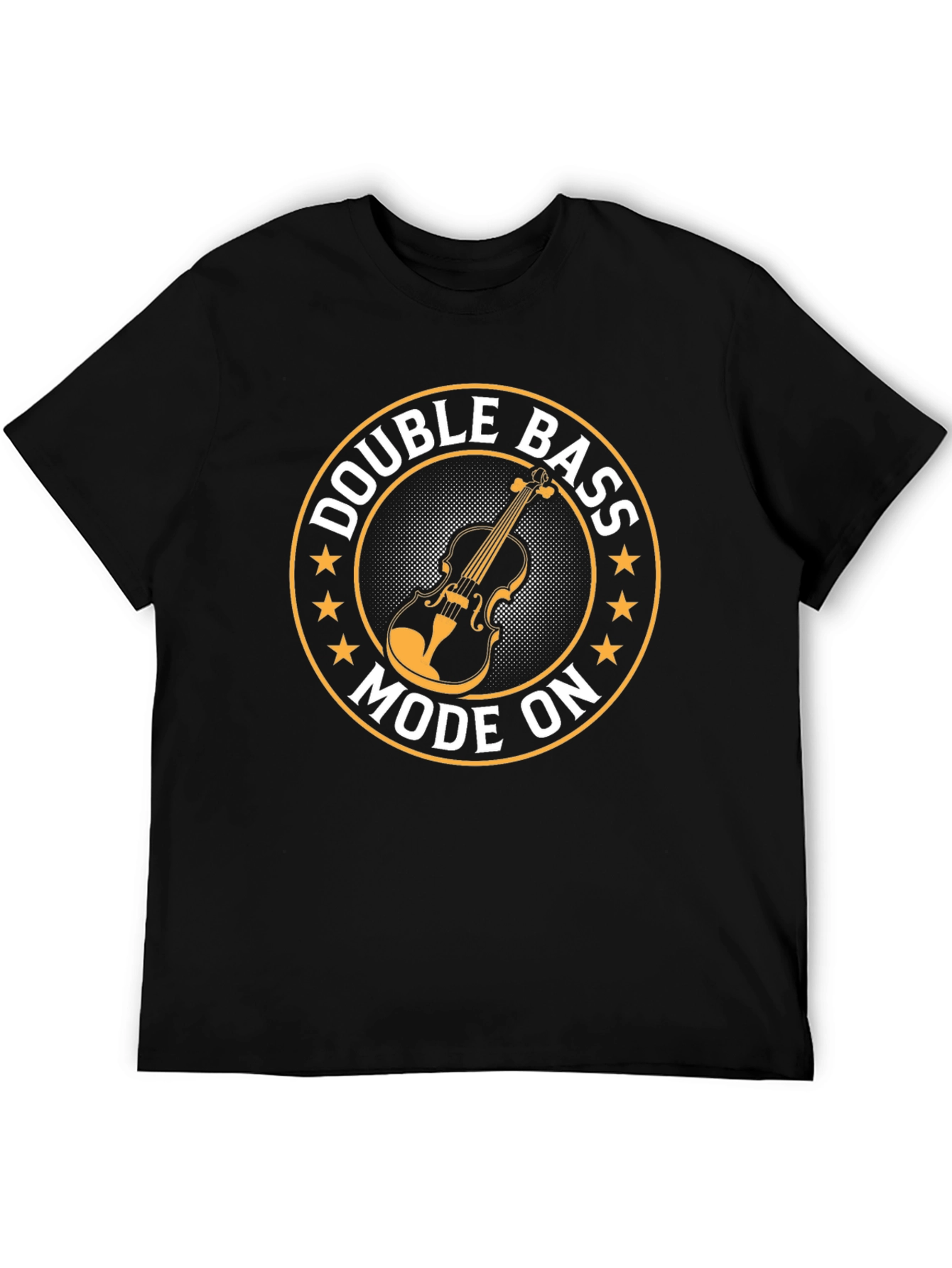Double Bass Mode On Black T-Shirt
