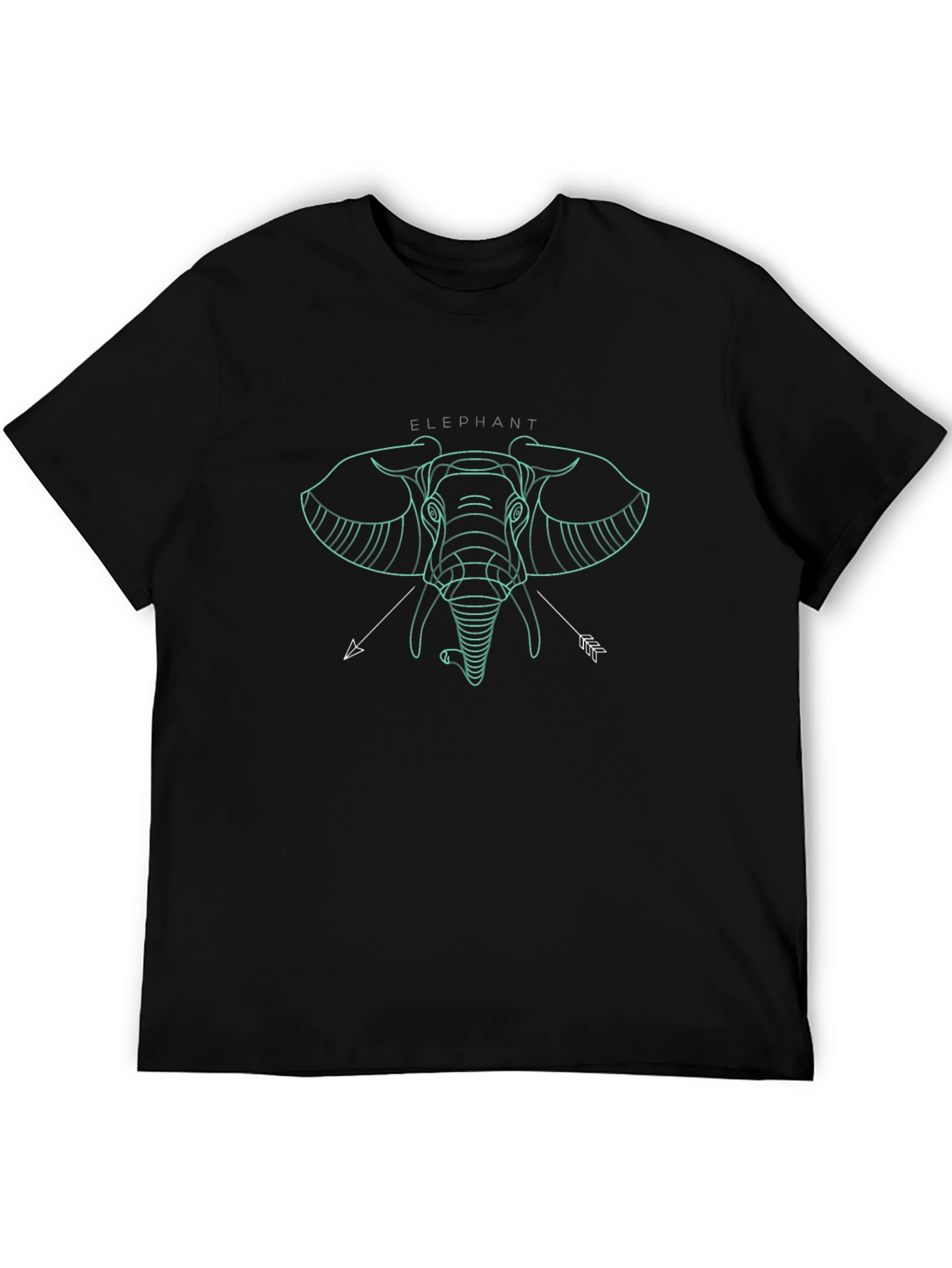 Geometric Elephant Graphic Tee - Unisex Black T-Shirt