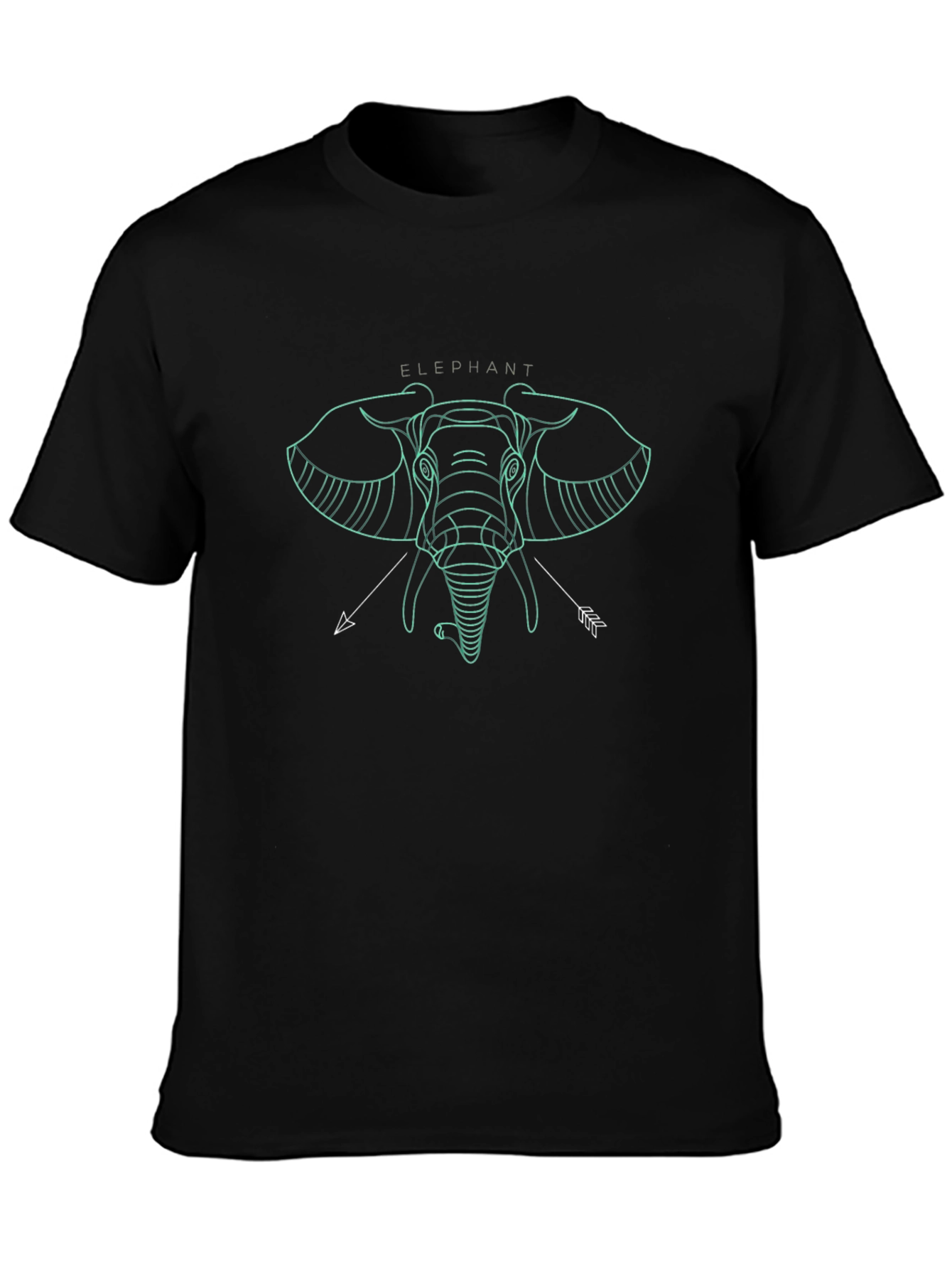 Geometric Elephant Graphic Tee - Unisex Black T-Shirt