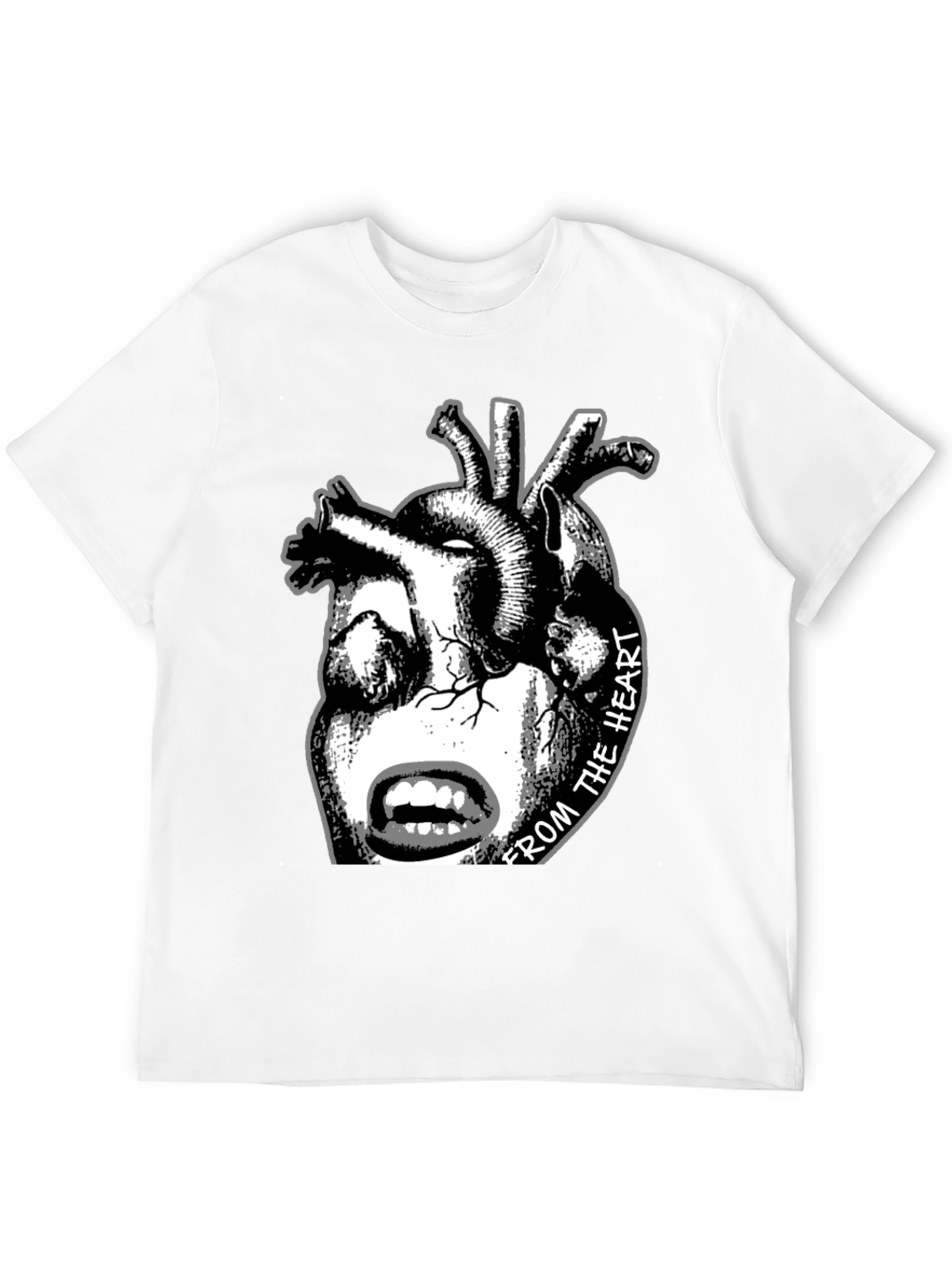 Anatomical Heart & Face Graphic Black T-Shirt