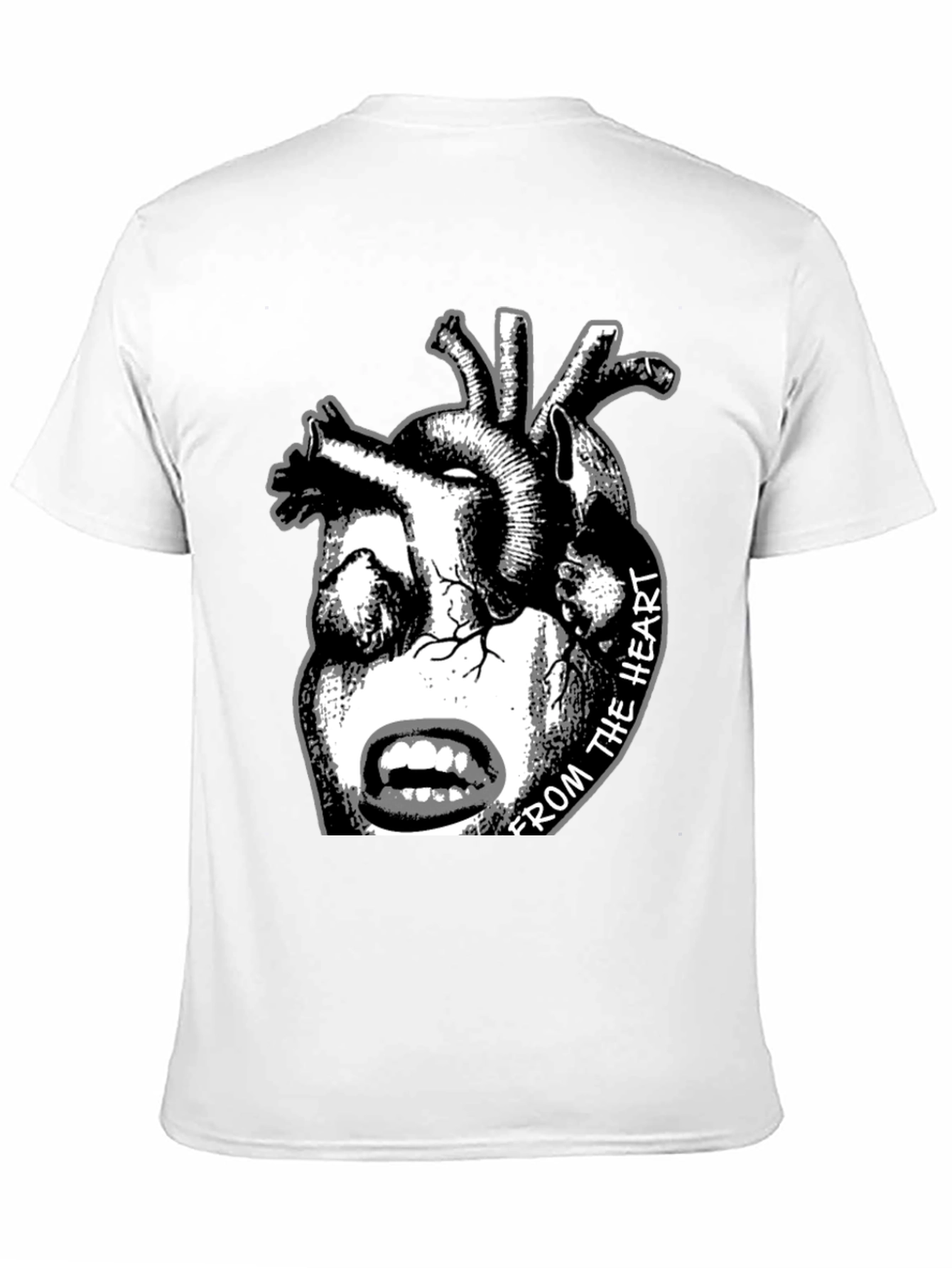 Anatomical Heart & Face Graphic Black T-Shirt