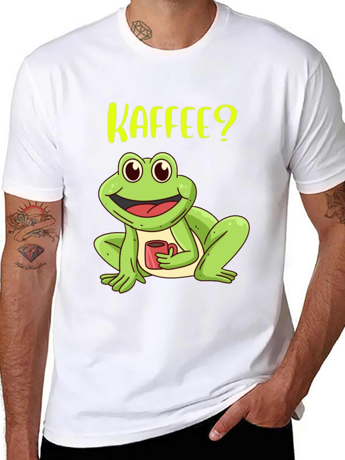 Kaffee? Frog Black T-Shirt - Coffee Lover Tee