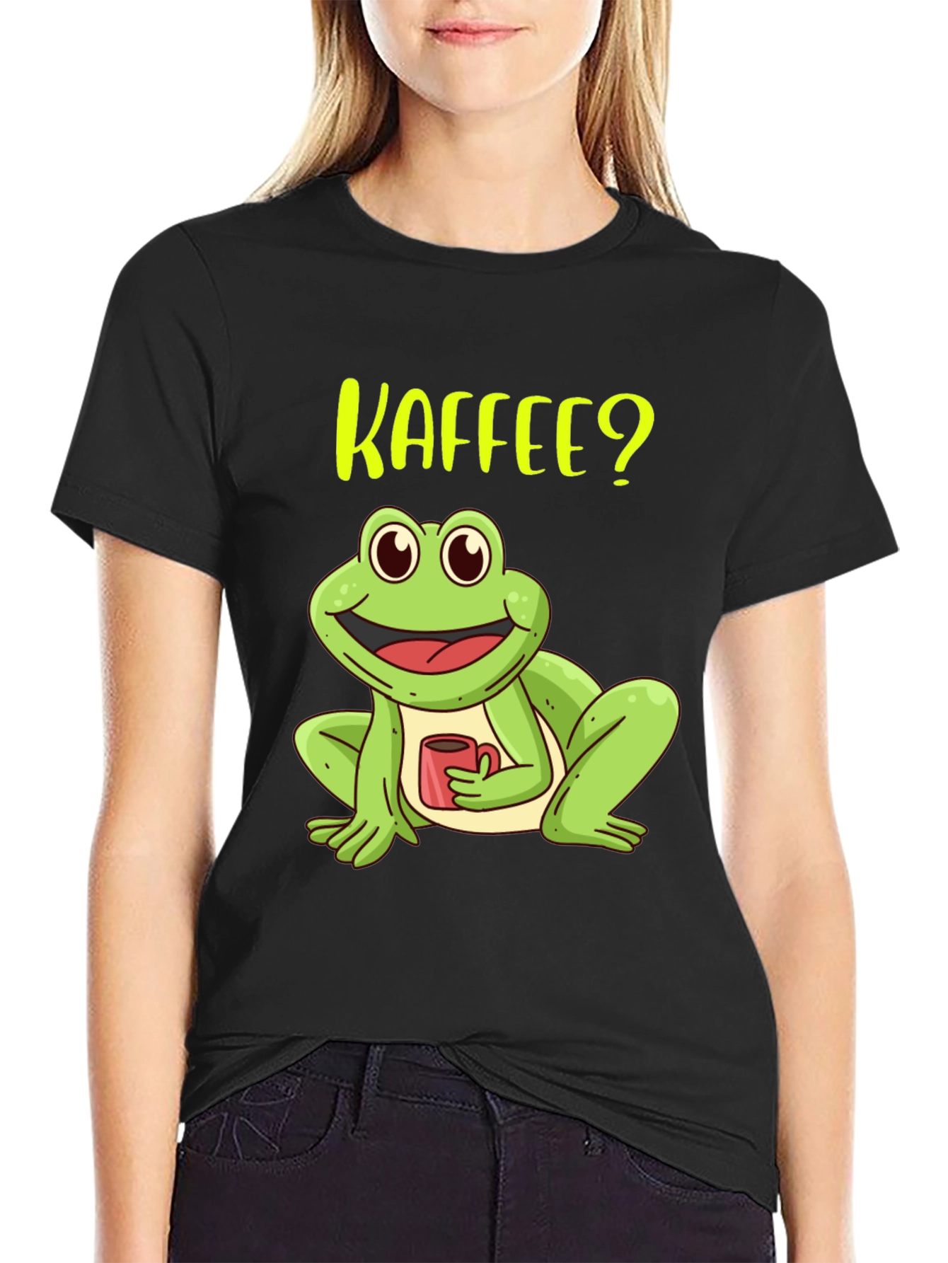 Kaffee? Frog Black T-Shirt - Coffee Lover Tee