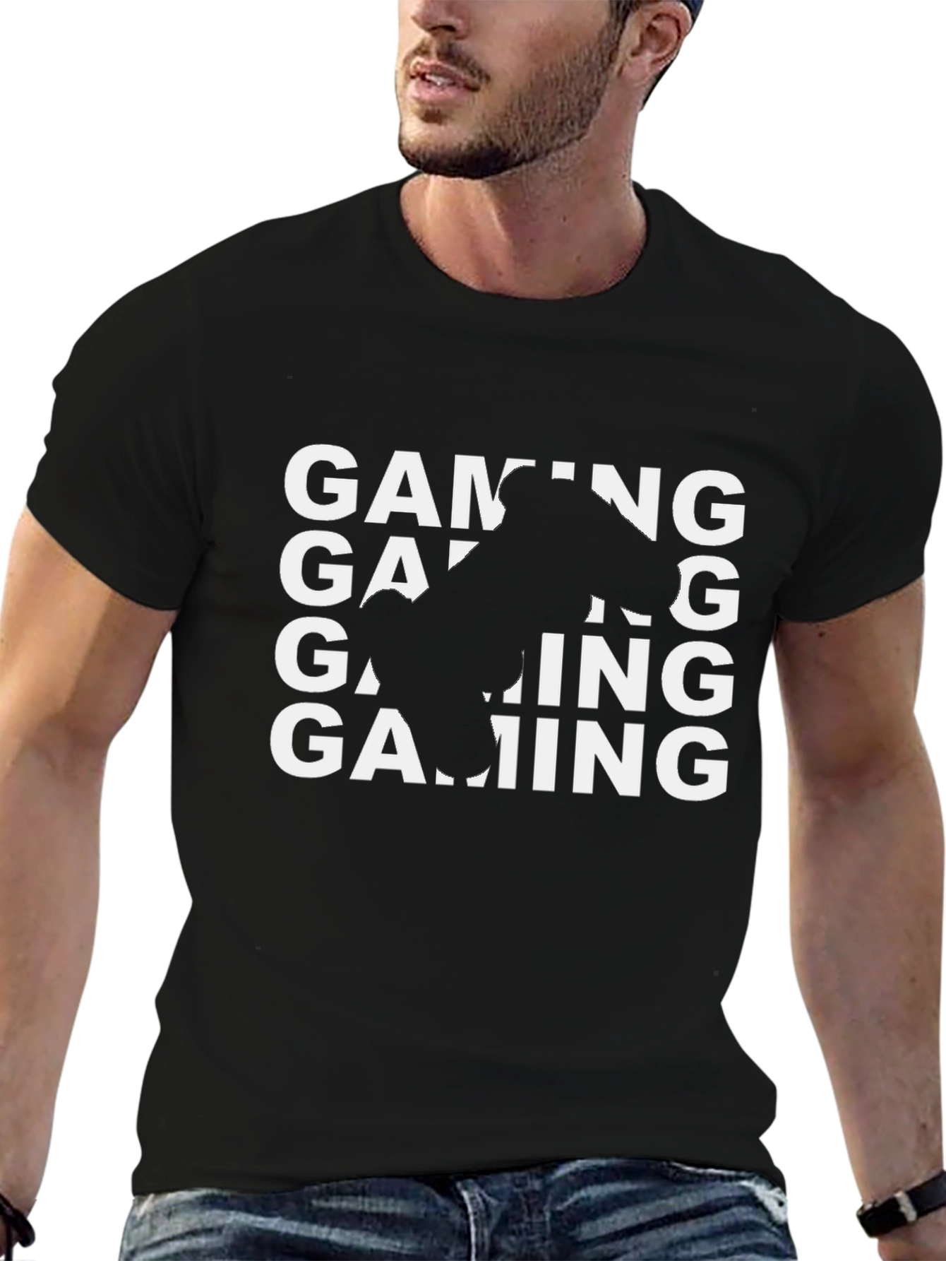 Gaming Controller Graphic Tee - Black Cotton T-Shirt