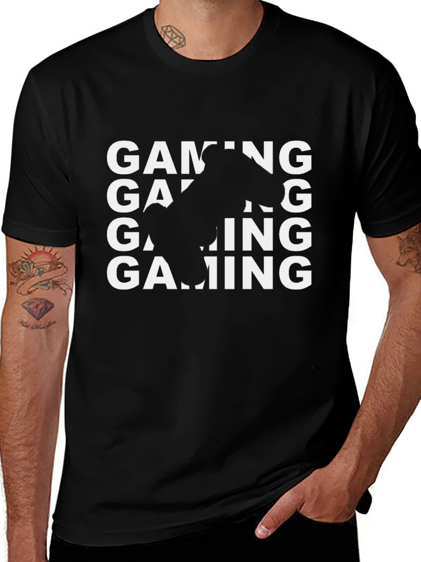Gaming Controller Graphic Tee - Black Cotton T-Shirt