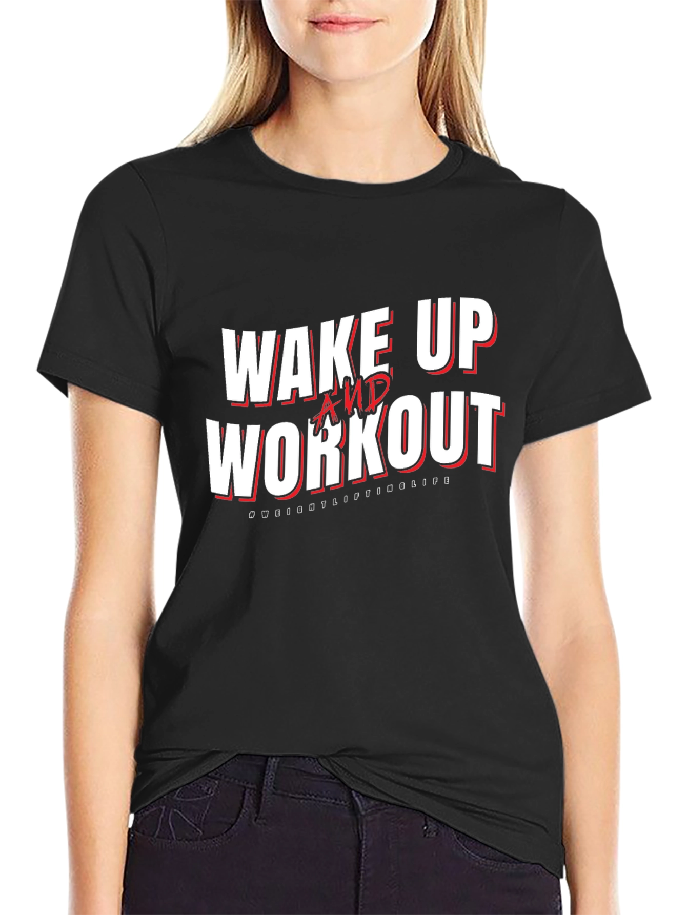 Wake Up and Workout Graphic Print Tee