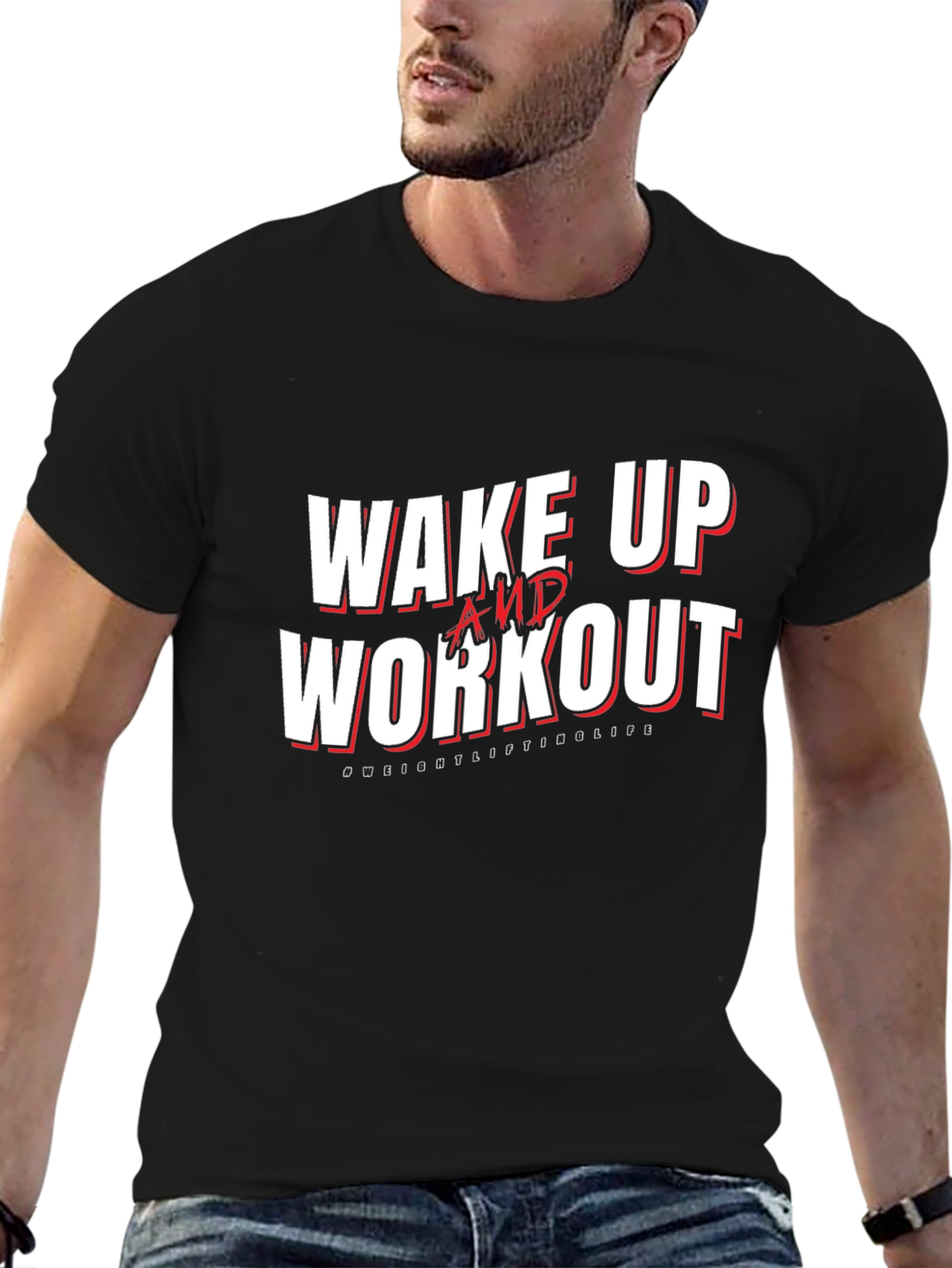 Wake Up and Workout Graphic Print Tee