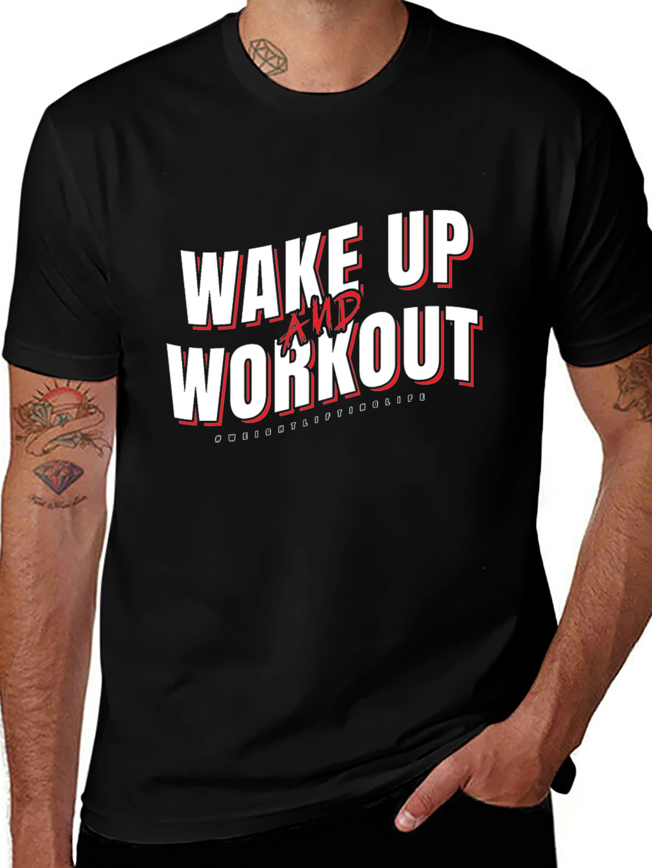 Wake Up and Workout Graphic Print Tee