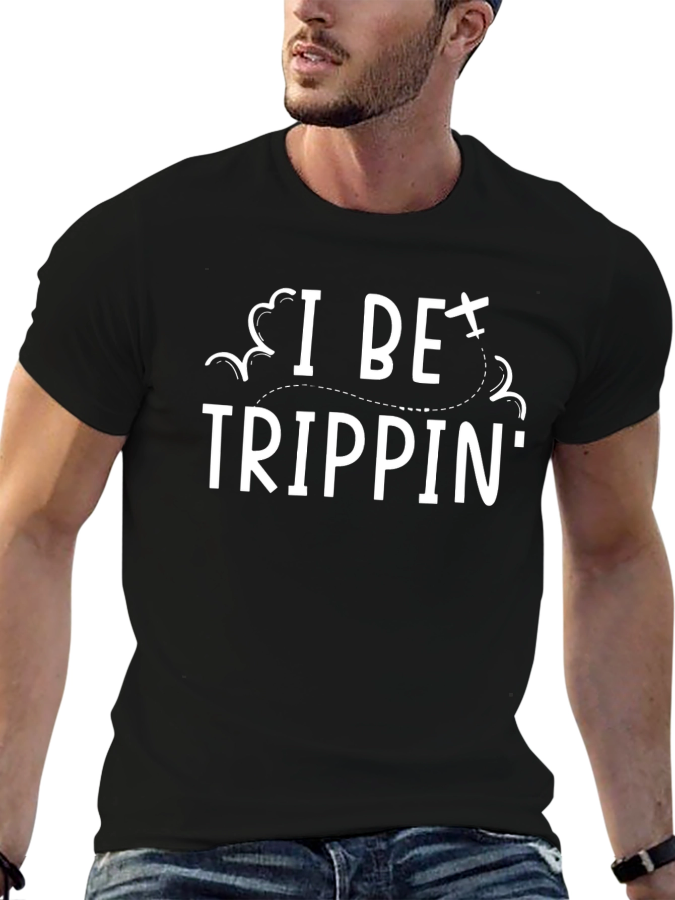 I Be Trippin Black Graphic Tee