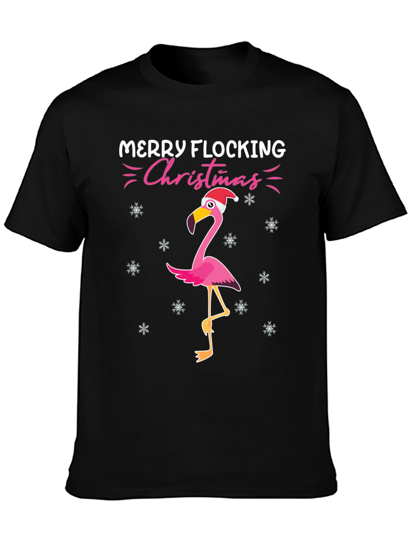 Merry Flocking Christmas Flamingo T-Shirt