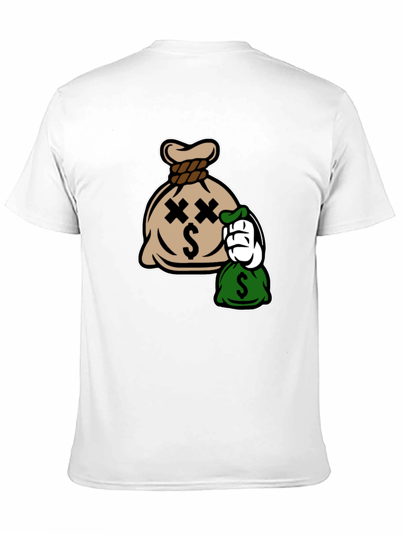 Cartoon Money Bag Black T-Shirt