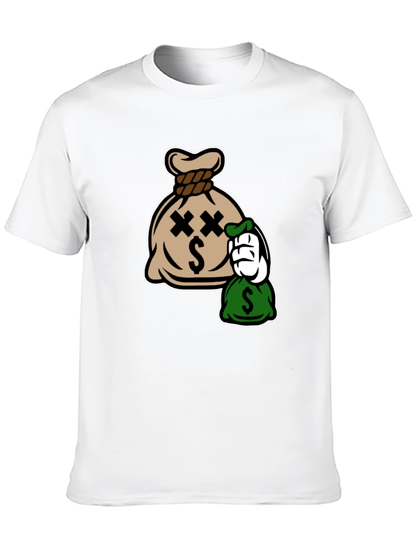 Cartoon Money Bag Black T-Shirt