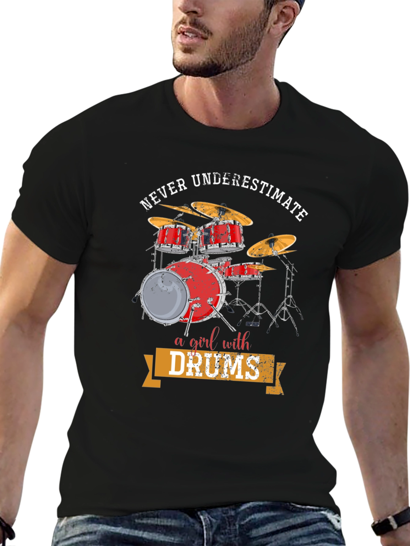 Never Underestimate a Girl with Drums T-Shirt