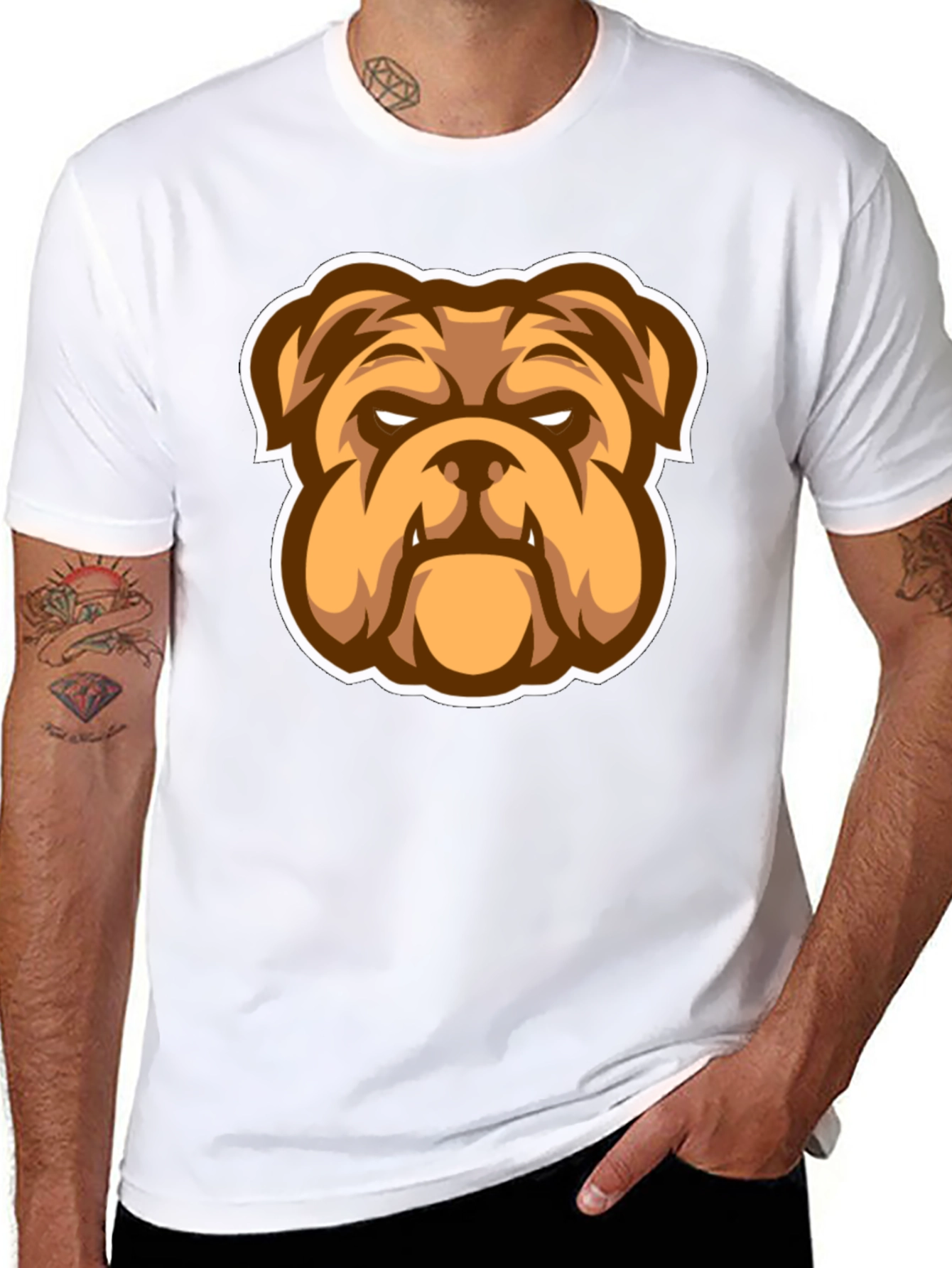 Bulldog Graphic Black T-Shirt - Stylish Mens Tee