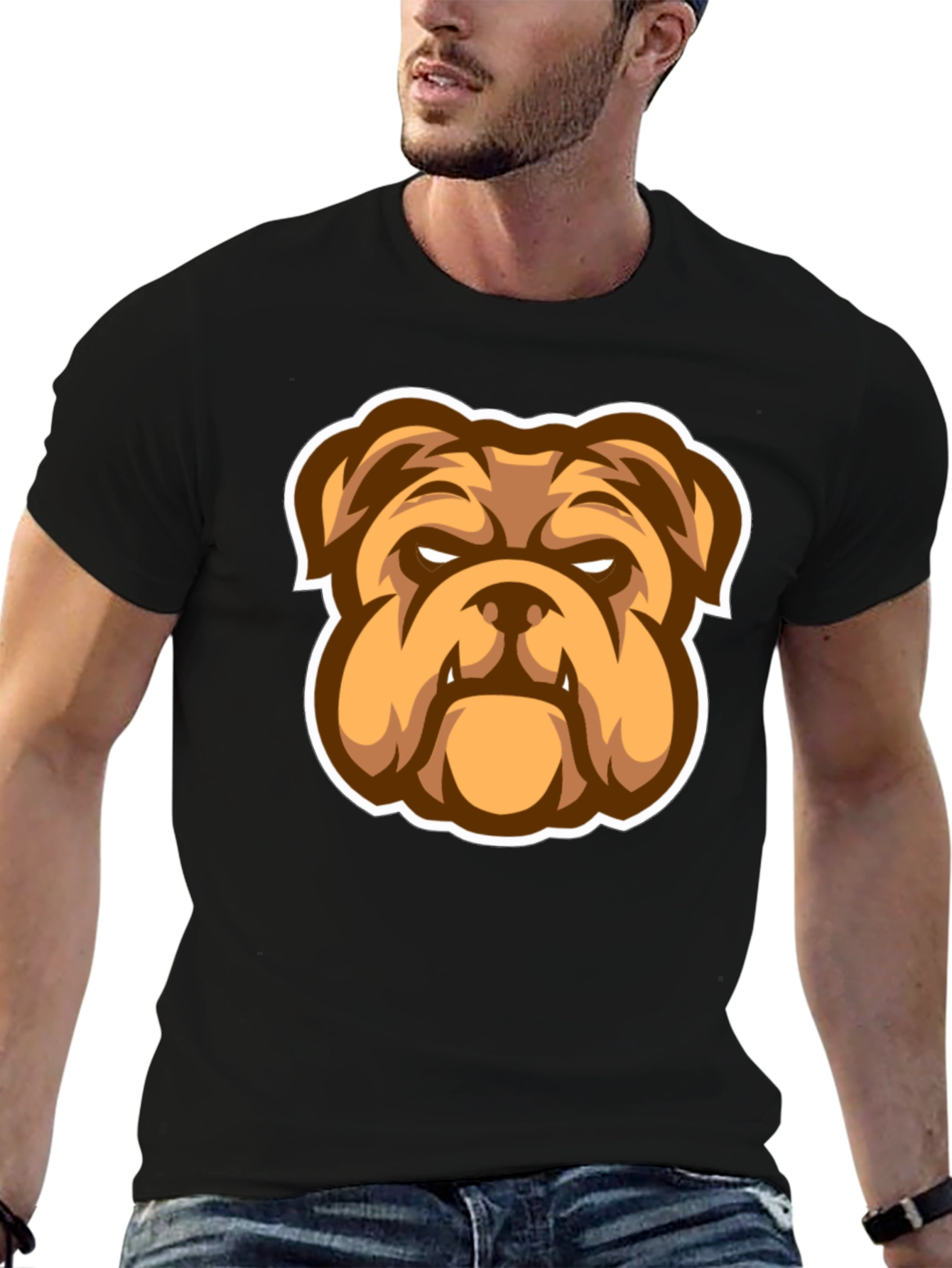 Bulldog Graphic Black T-Shirt - Stylish Mens Tee