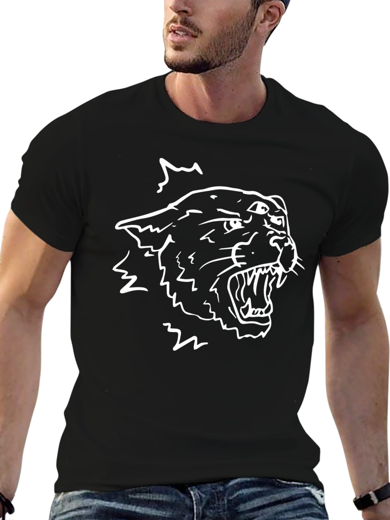 Cool Panther Graphic Black T-Shirt