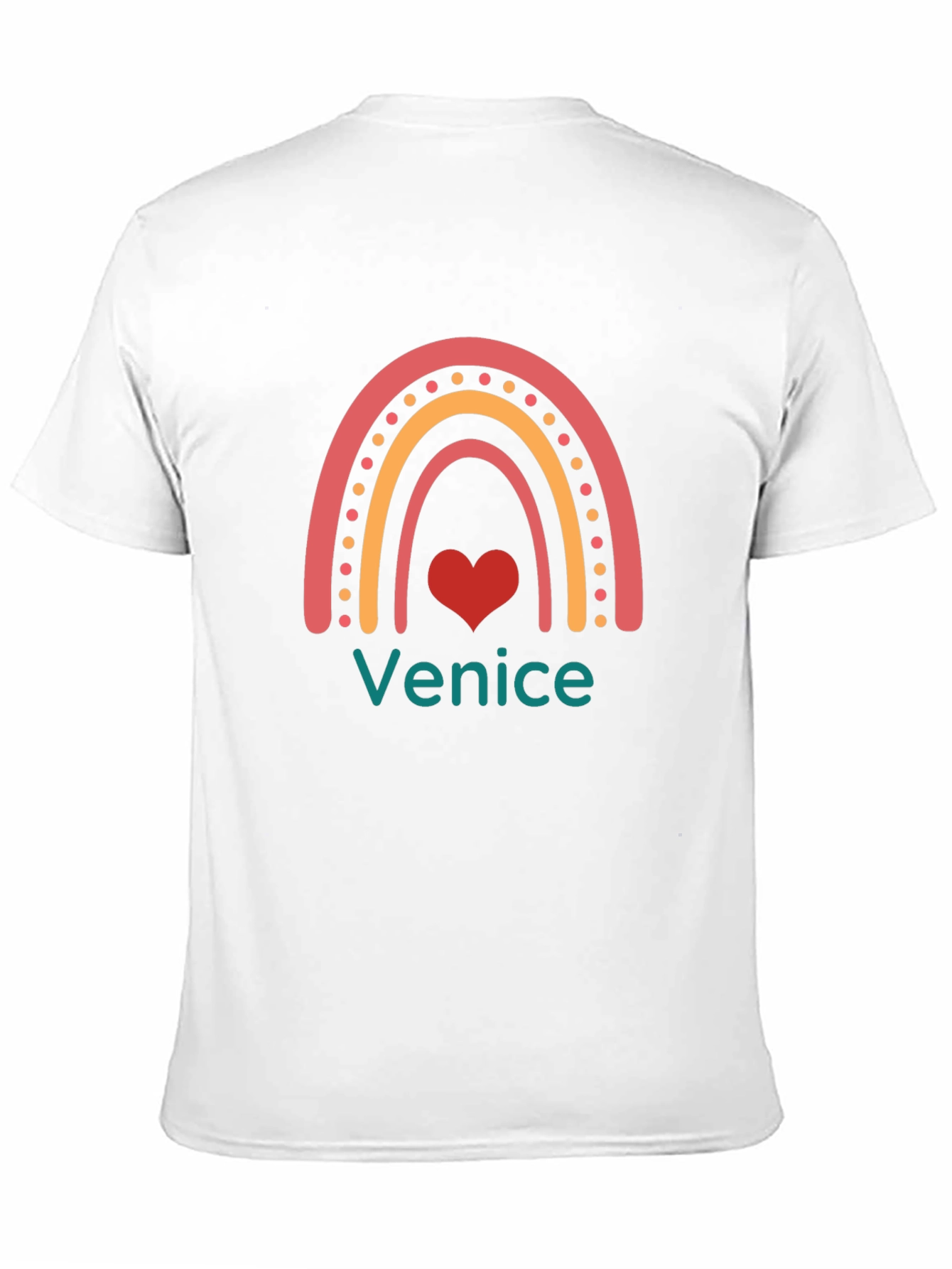 Venice Rainbow Heart Graphic T-Shirt - Soft Cotton Tee