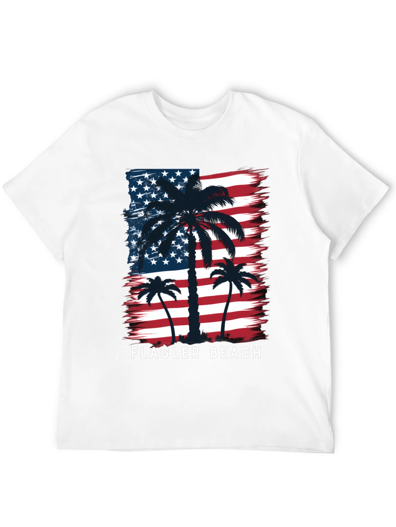 Flagler Beach American Flag Palm Tree T-Shirt