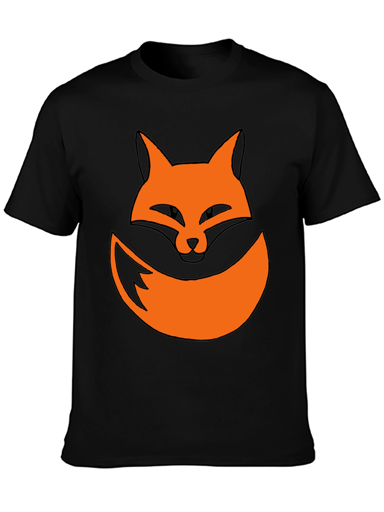 Fox Graphic Tee - Black Cotton Casual Shirt
