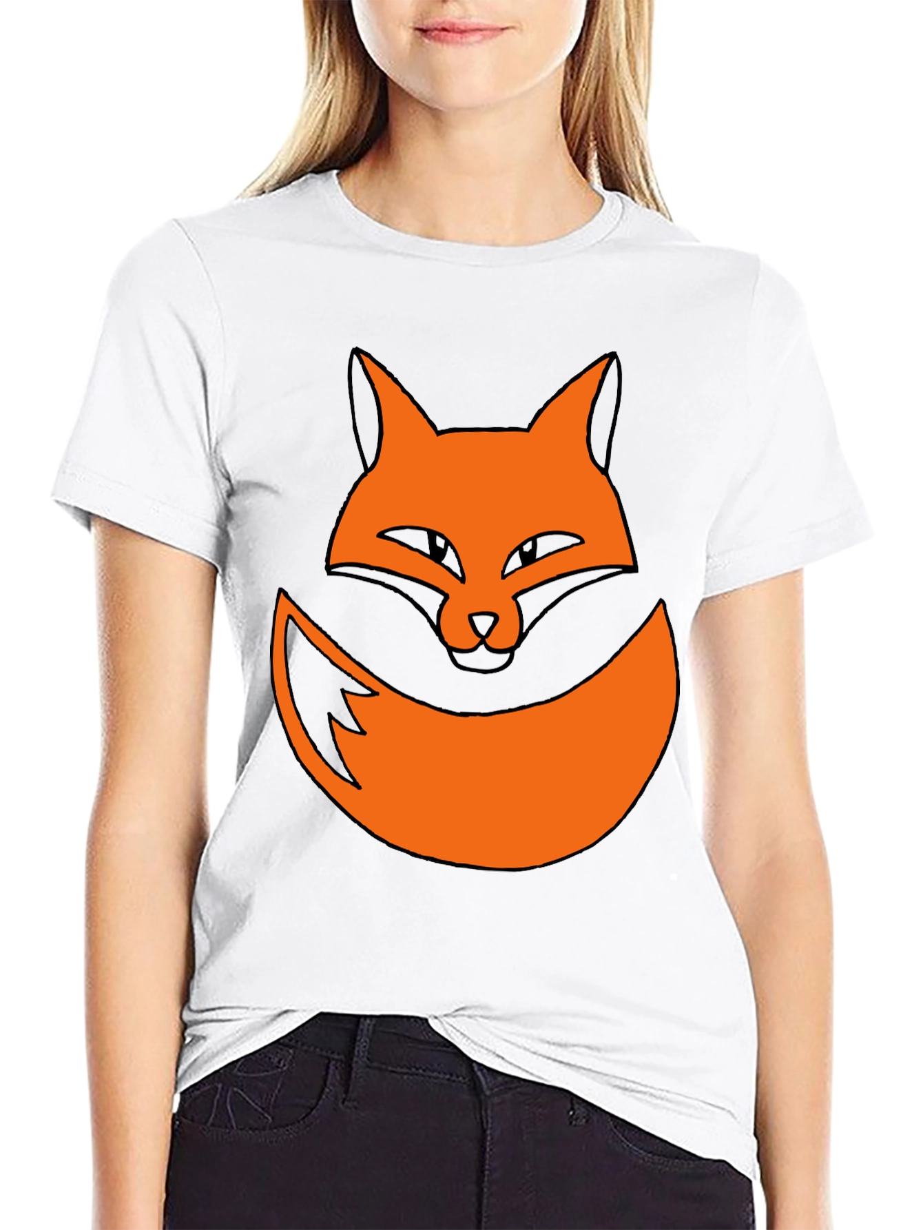 Fox Graphic Tee - Black Cotton Casual Shirt