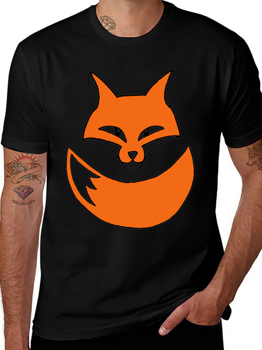 Fox Graphic Tee - Black Cotton Casual Shirt