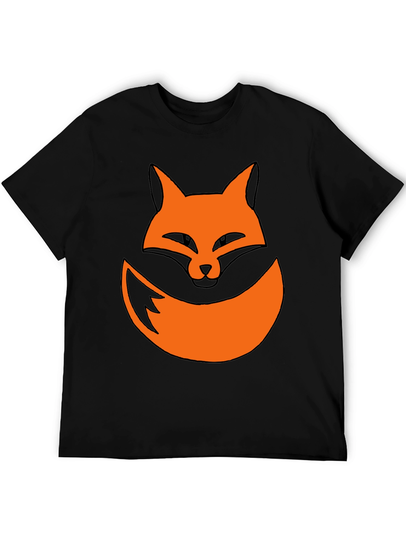 Fox Graphic Tee - Black Cotton Casual Shirt