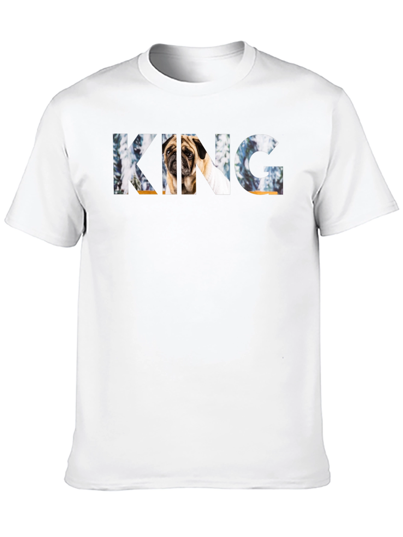Pug King Graphic Black T-Shirt