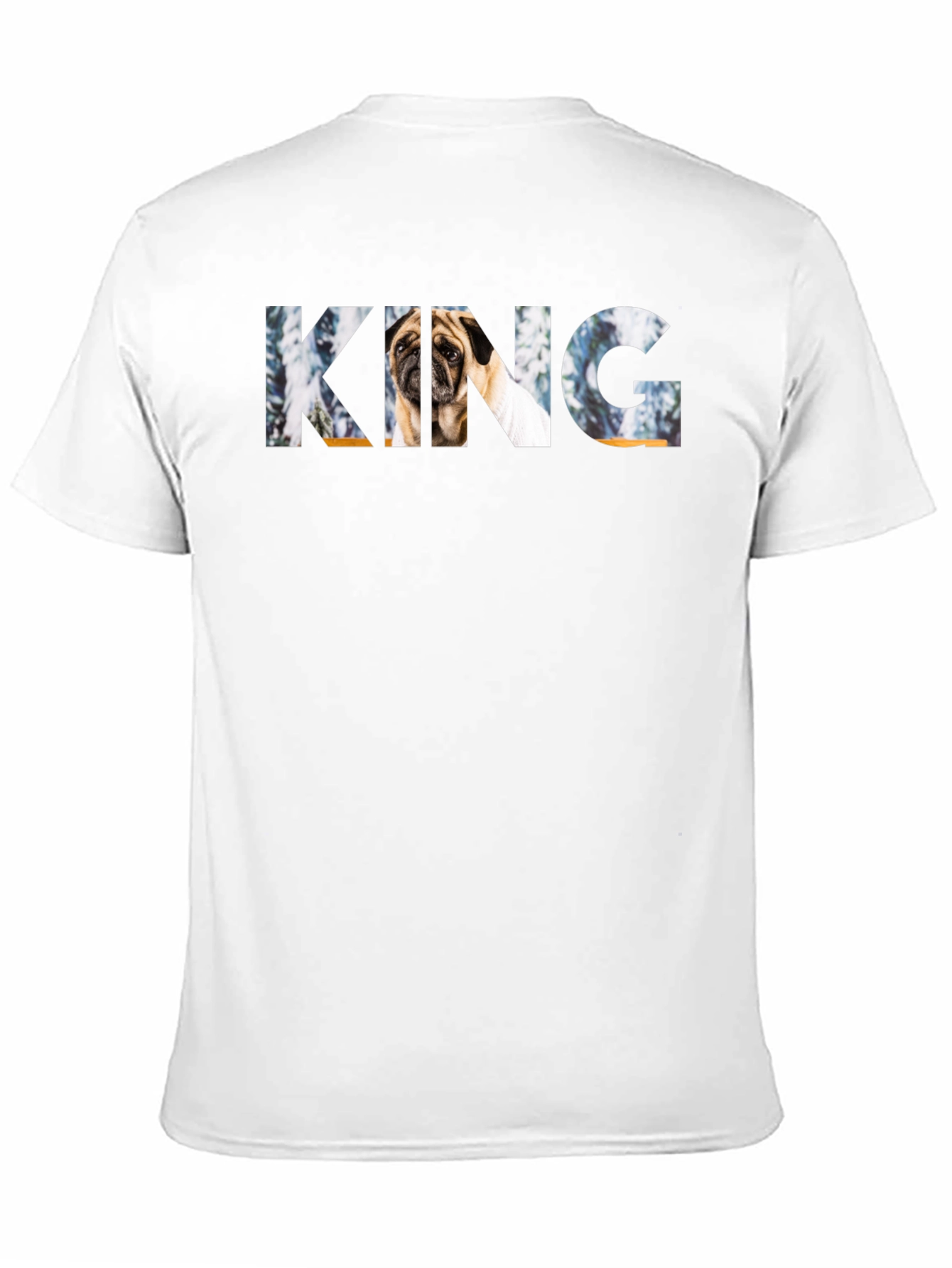 Pug King Graphic Black T-Shirt