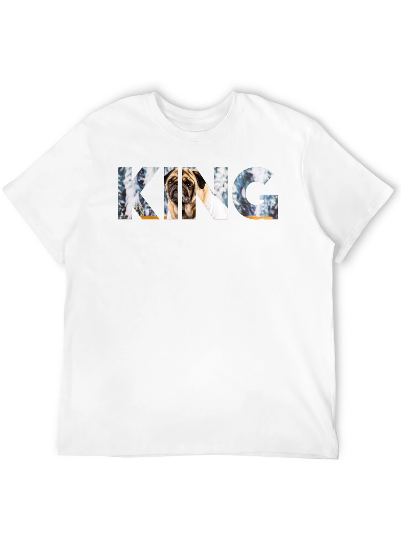 Pug King Graphic Black T-Shirt