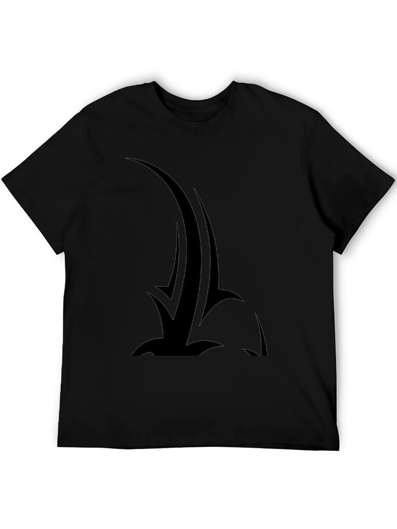Black T-Shirt with Abstract Graphic Design